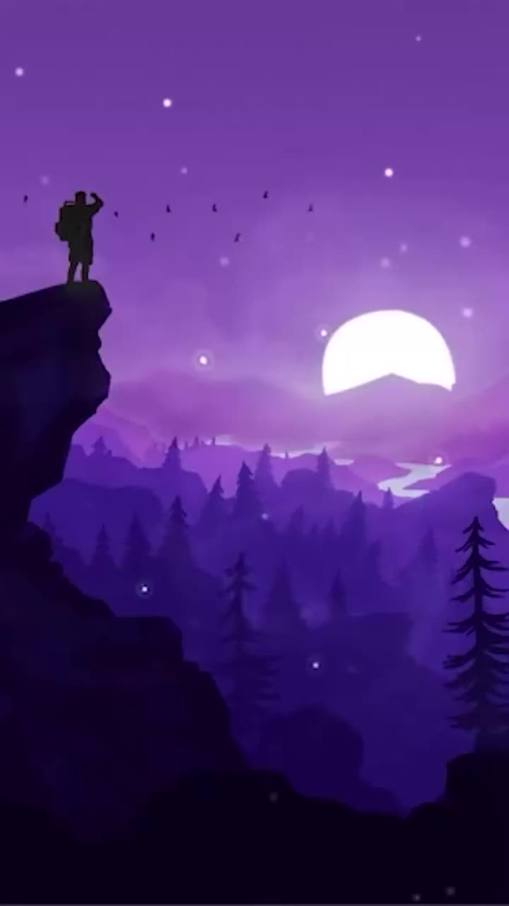 Firewatch (Purple Night) Mobile Live Wallpaper