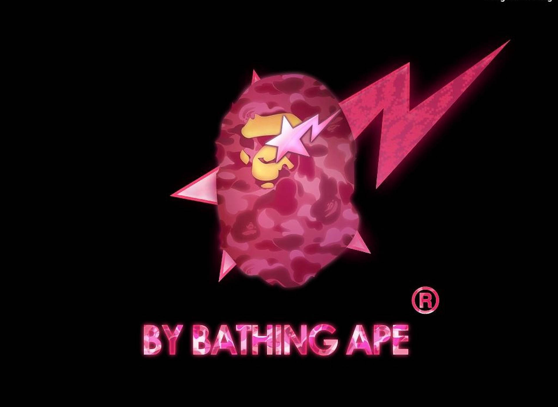 Download Pink Lightning BAPE Logo Wallpaper