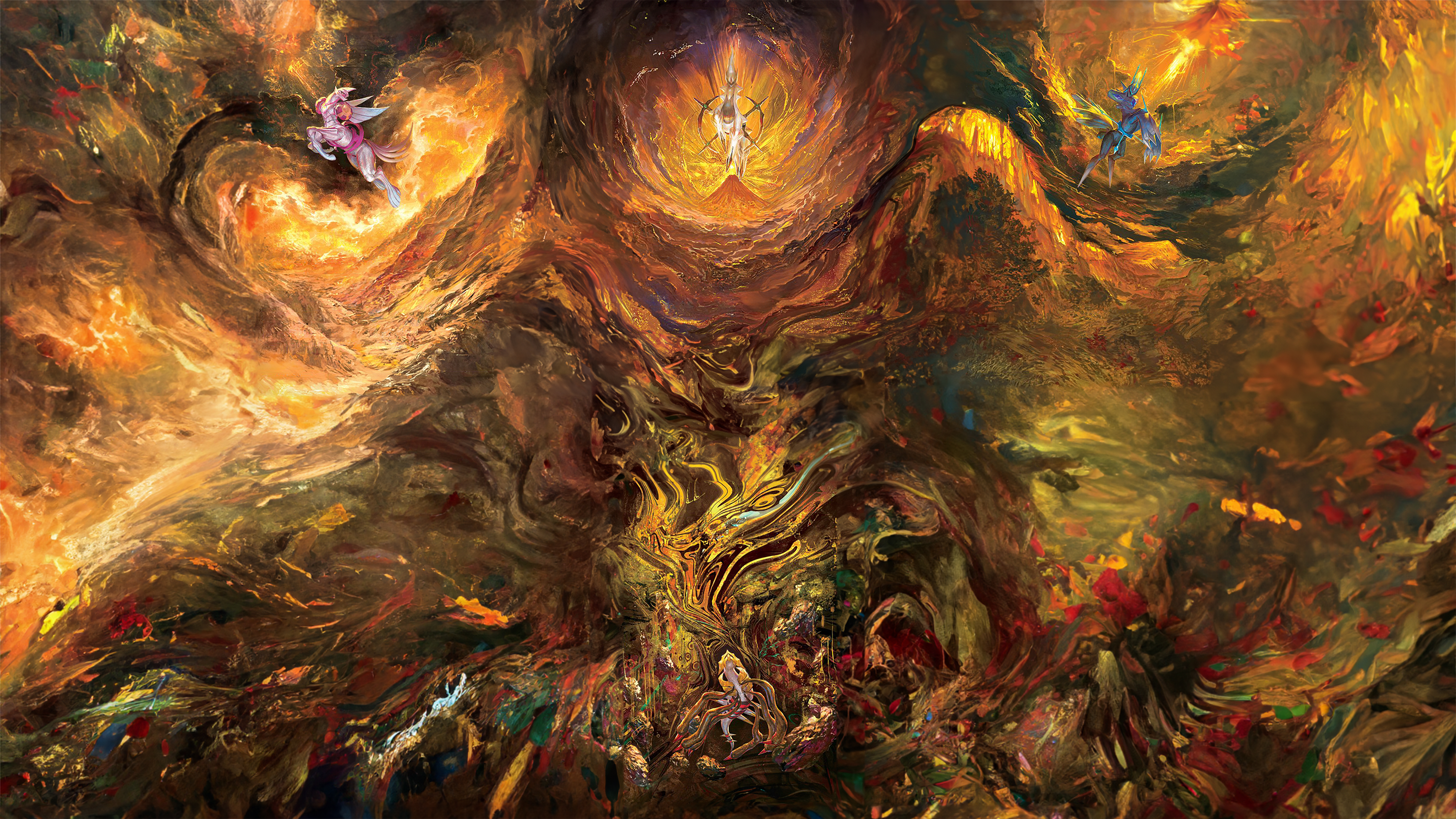 Creation Trio + Arceus, Quadruple Art Extension 16:9 (Origin Forme Palkia GG67 70, Origin Forme Dialga GG68 70, Giratina GG69 70, Arceus GG70 70) [4k]