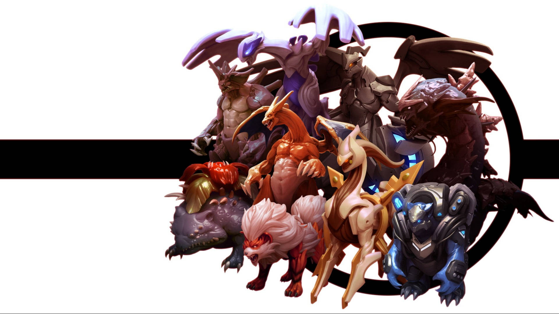 Download 3D Legendary Pokemon With Arceus Wallpaper