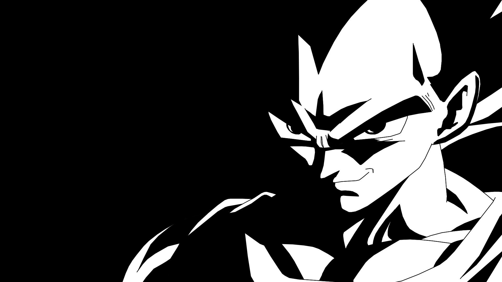 HD Black & White Vegeta Wallpaper from Dragon Ball Z