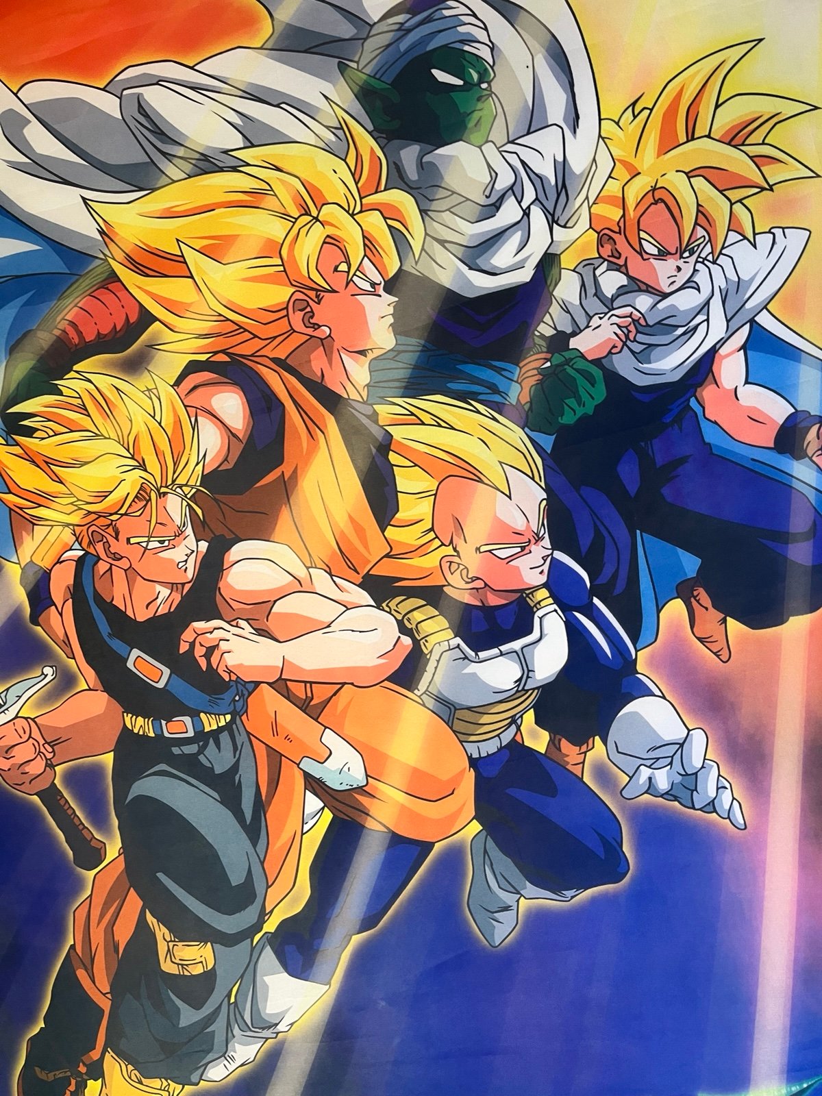 Vintage 2001 Dragon Ball Z Fabric Wall Scroll, Vegeta, Gohan, Trunks Posters