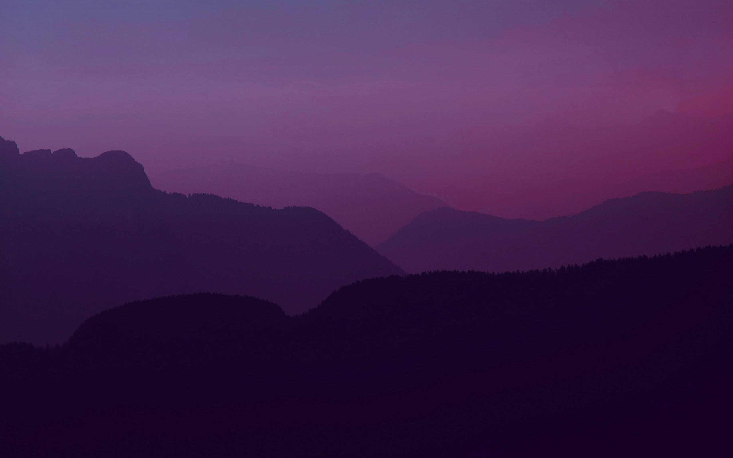 Download wallpaper 2560x1600 mountains, twilight, landscape, dark, purple widescreen 16:10 HD background