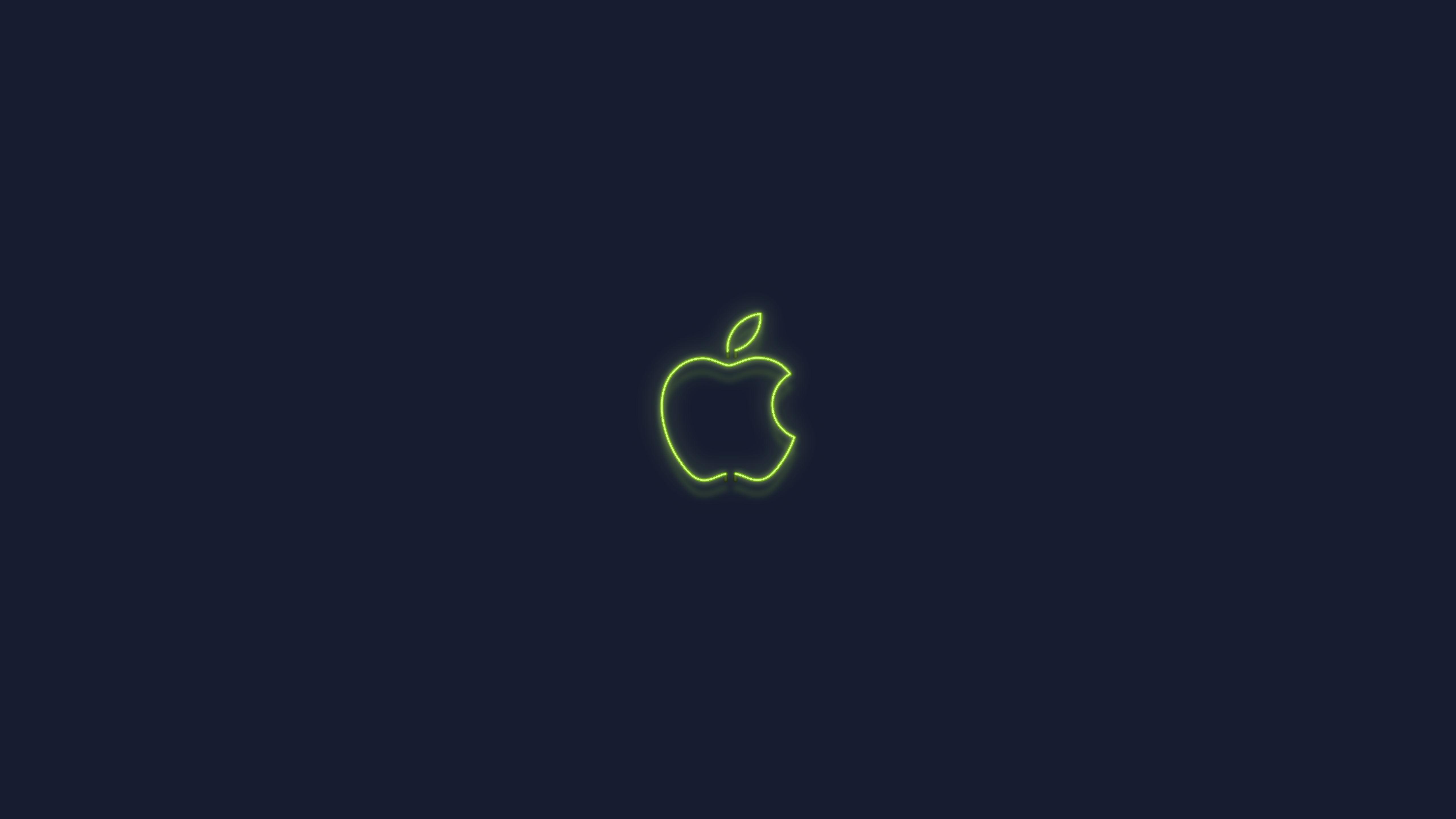 Green Apple logo Neon sign 4K Wallpaper