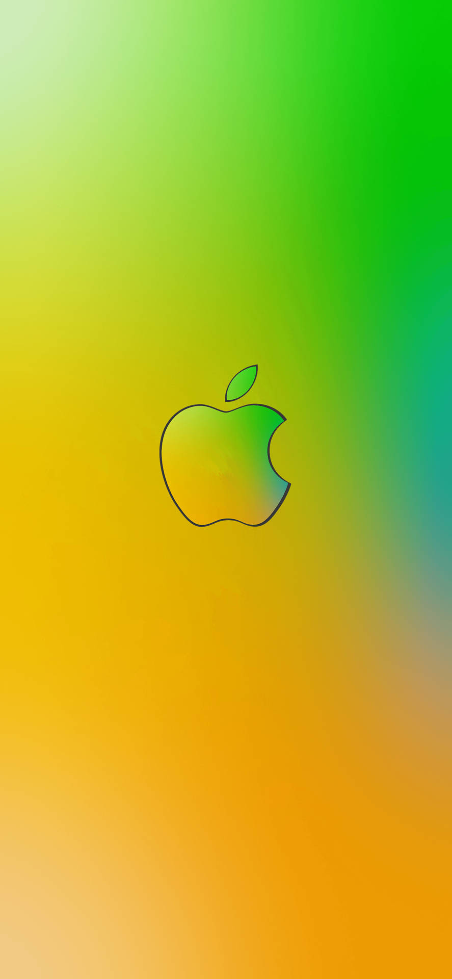 Download Greenish Yellow Apple Logo iPhone Wallpaper