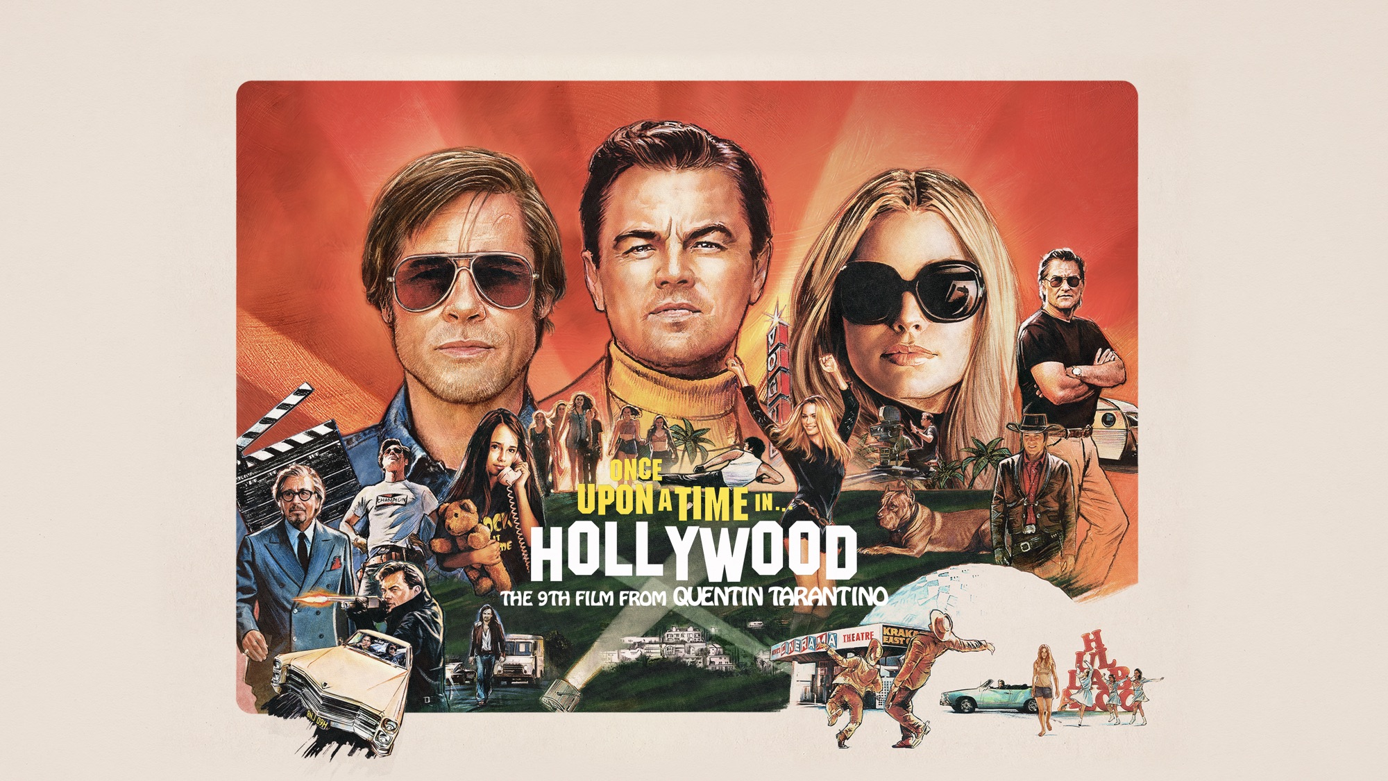 Download Margot Robbie Leonardo Dicaprio Brad Pitt Movie Once Upon A Time In Hollywood HD Wallpaper