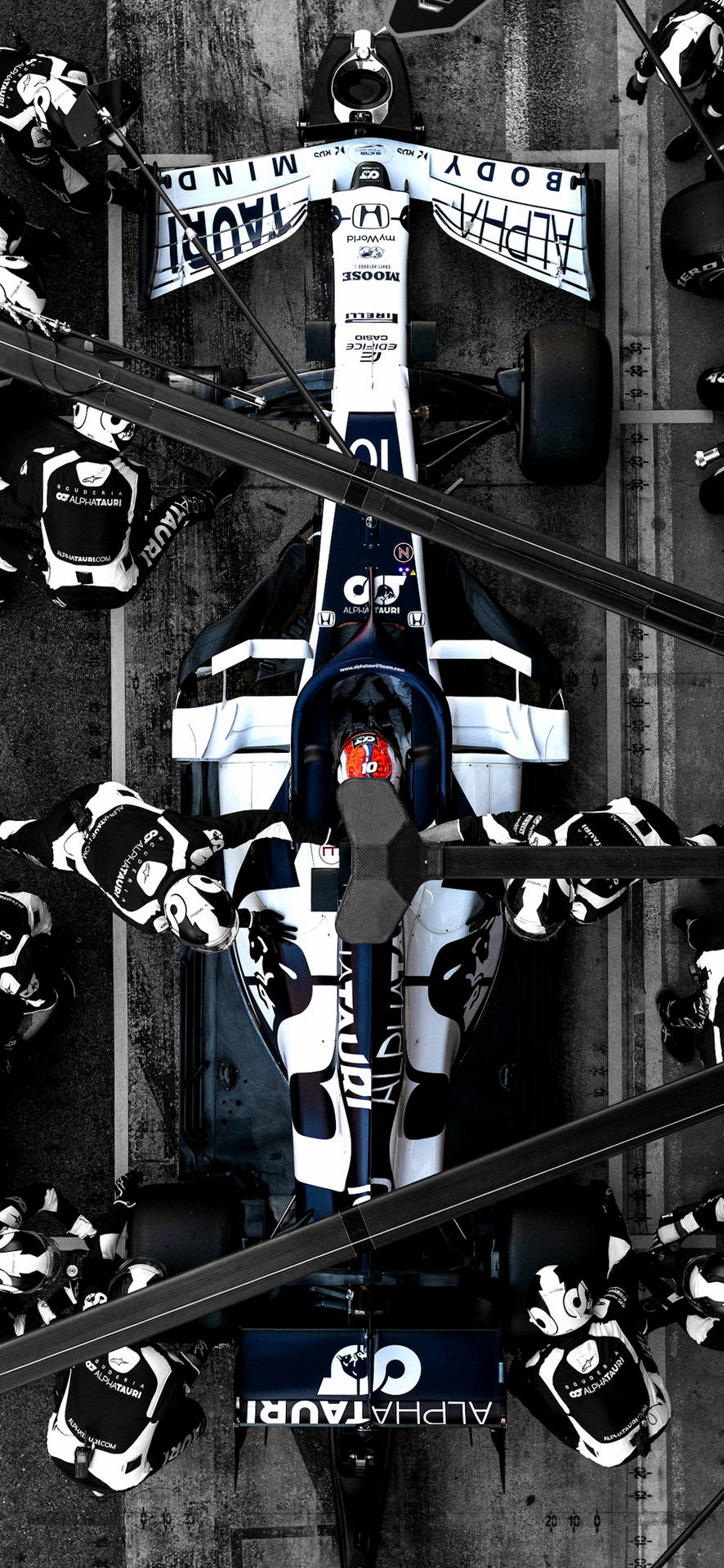 Download F1 Alphatauri Pitstop iPhone Wallpaper