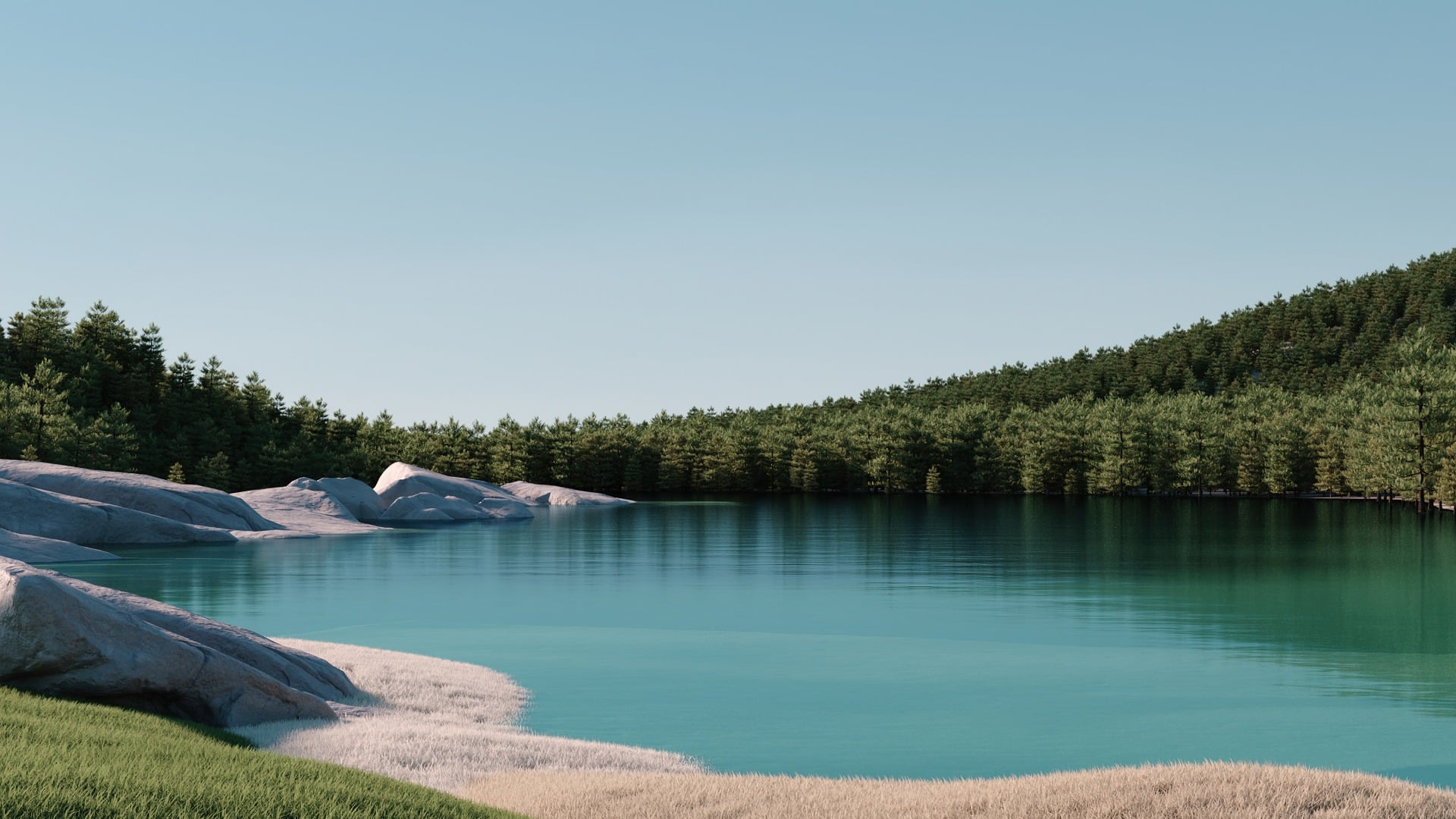 Windows 11 Forest Lake Scenery [1920x1080]