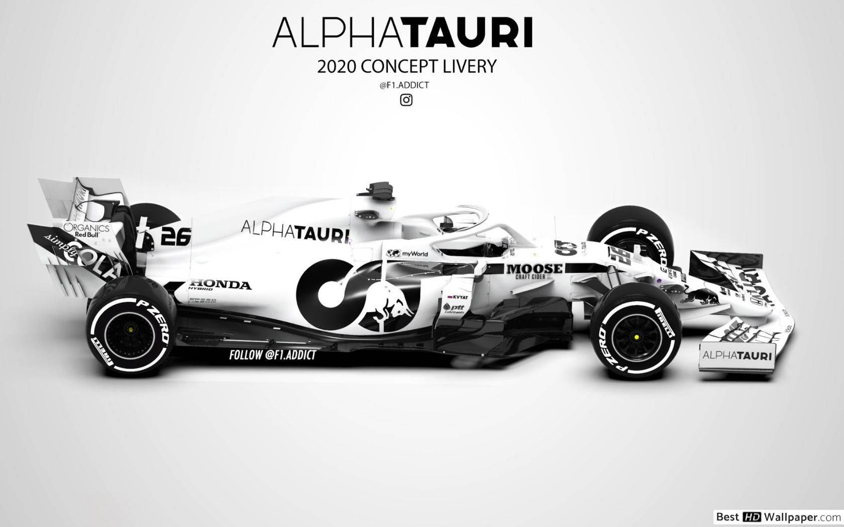 Download High Speed Alphatauri Racing Car In Action Wallpaper