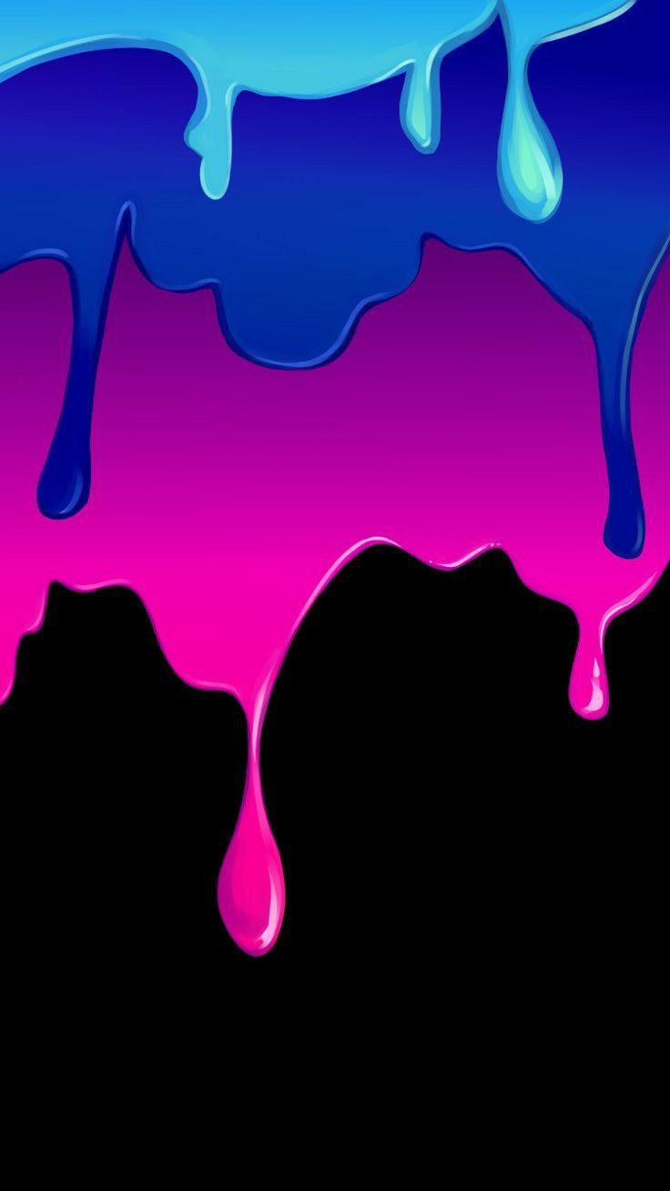 Dripping Blue and Pink Liquid iPhone Wallpaper
