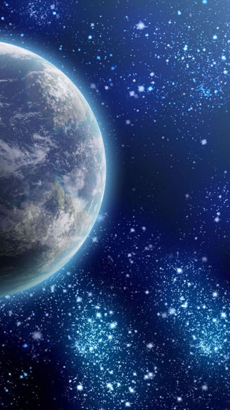 free wallpaper 4K planet, earth, stars, glow, space for mobile and desktop