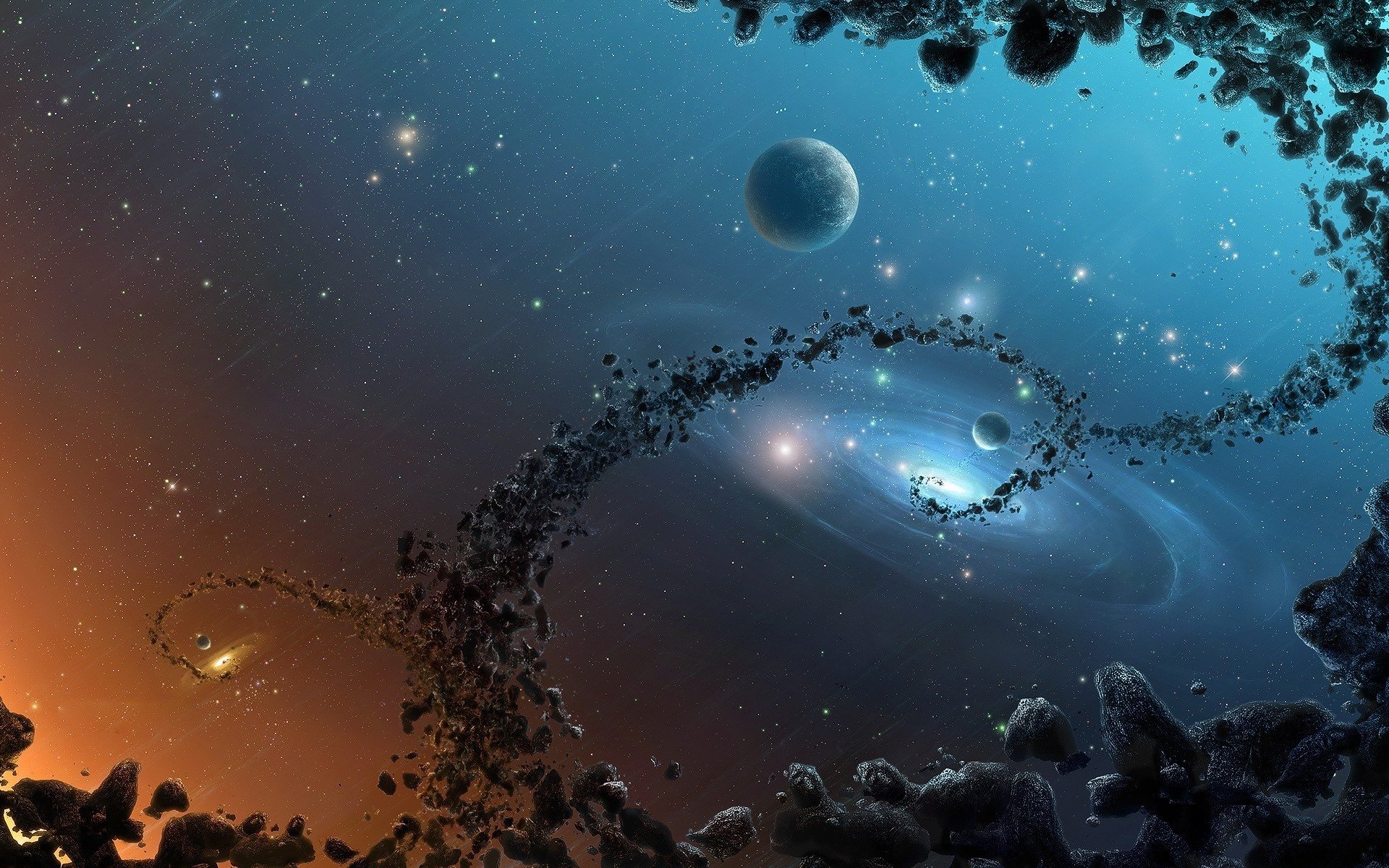 A fascinating galaxy. Stars and planets for your phone