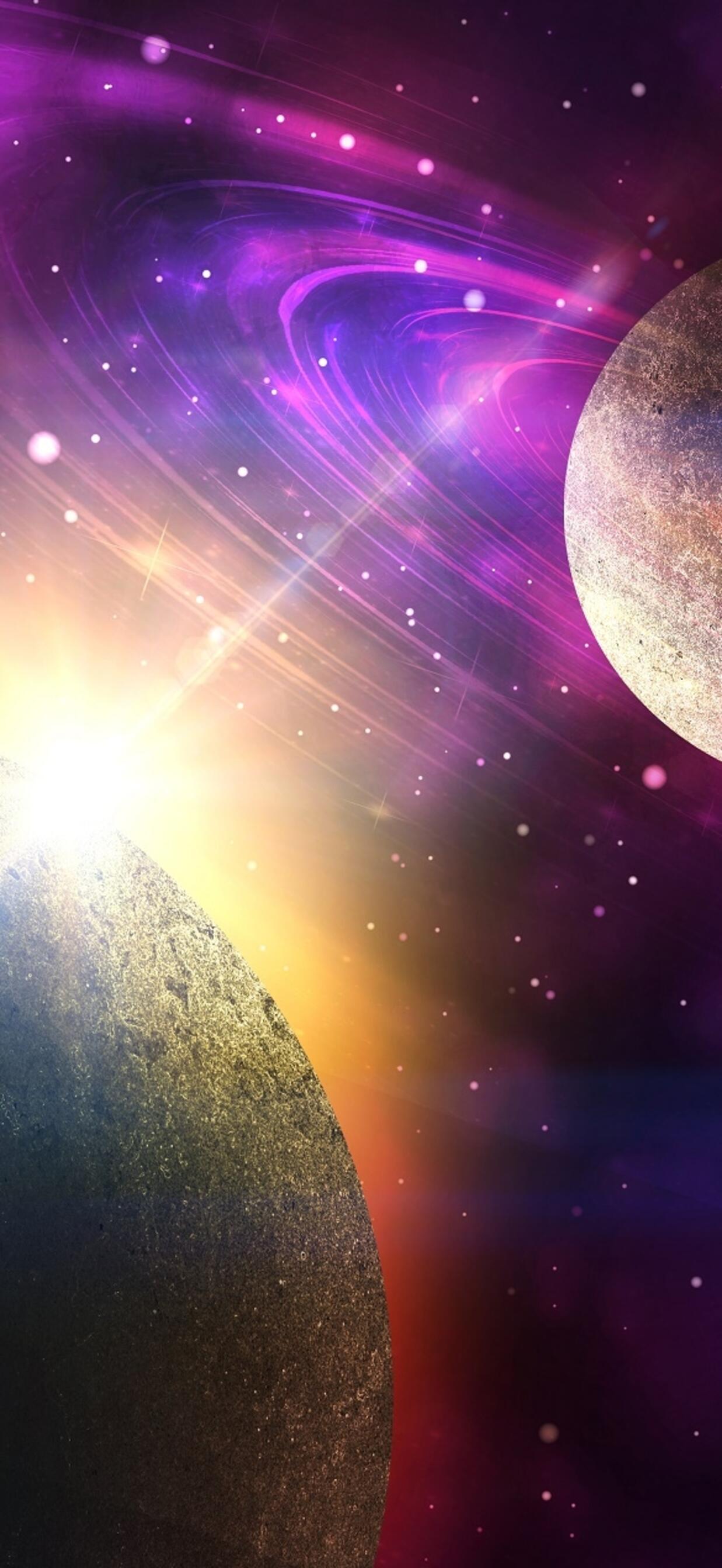 Wallpaper wallpaper planets ring system stars nebula space 1242x2688 iPhone XS Max from bradeya image and screensavers