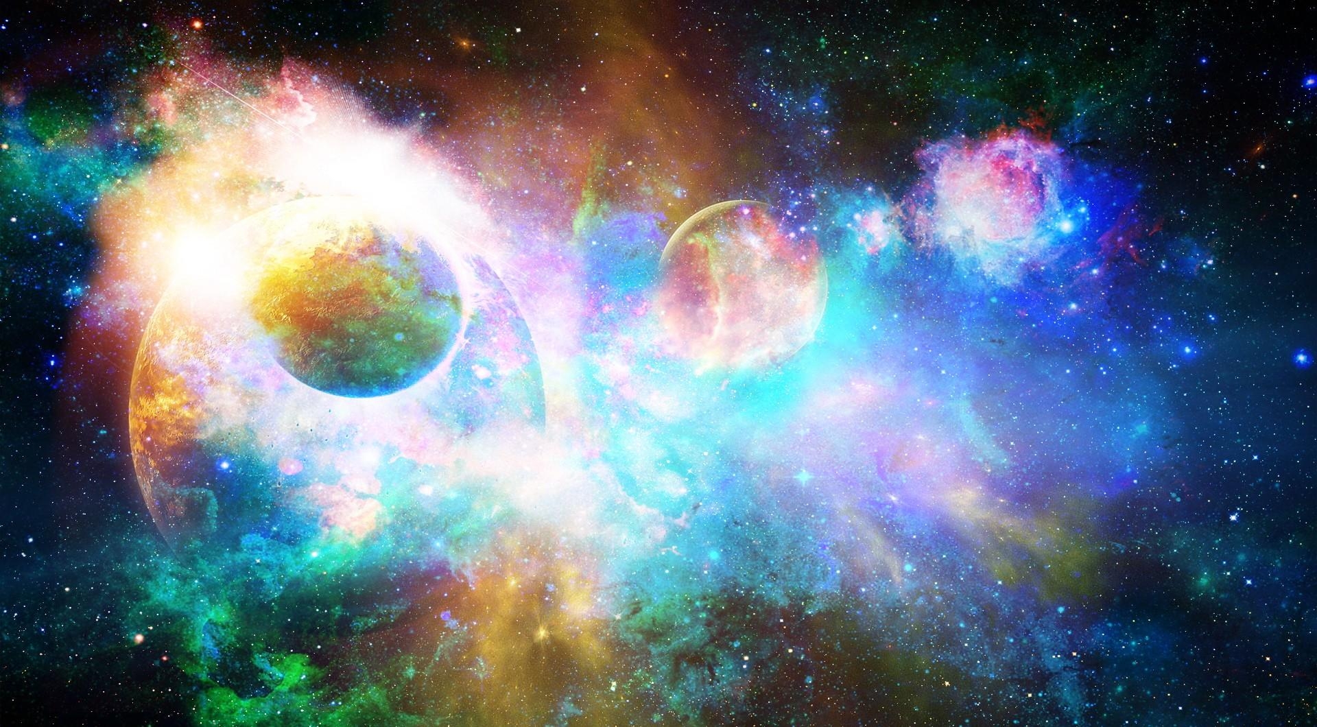 Download wallpaper 1920x1060 stars, planets, light, galaxy, universe, nebula HD background