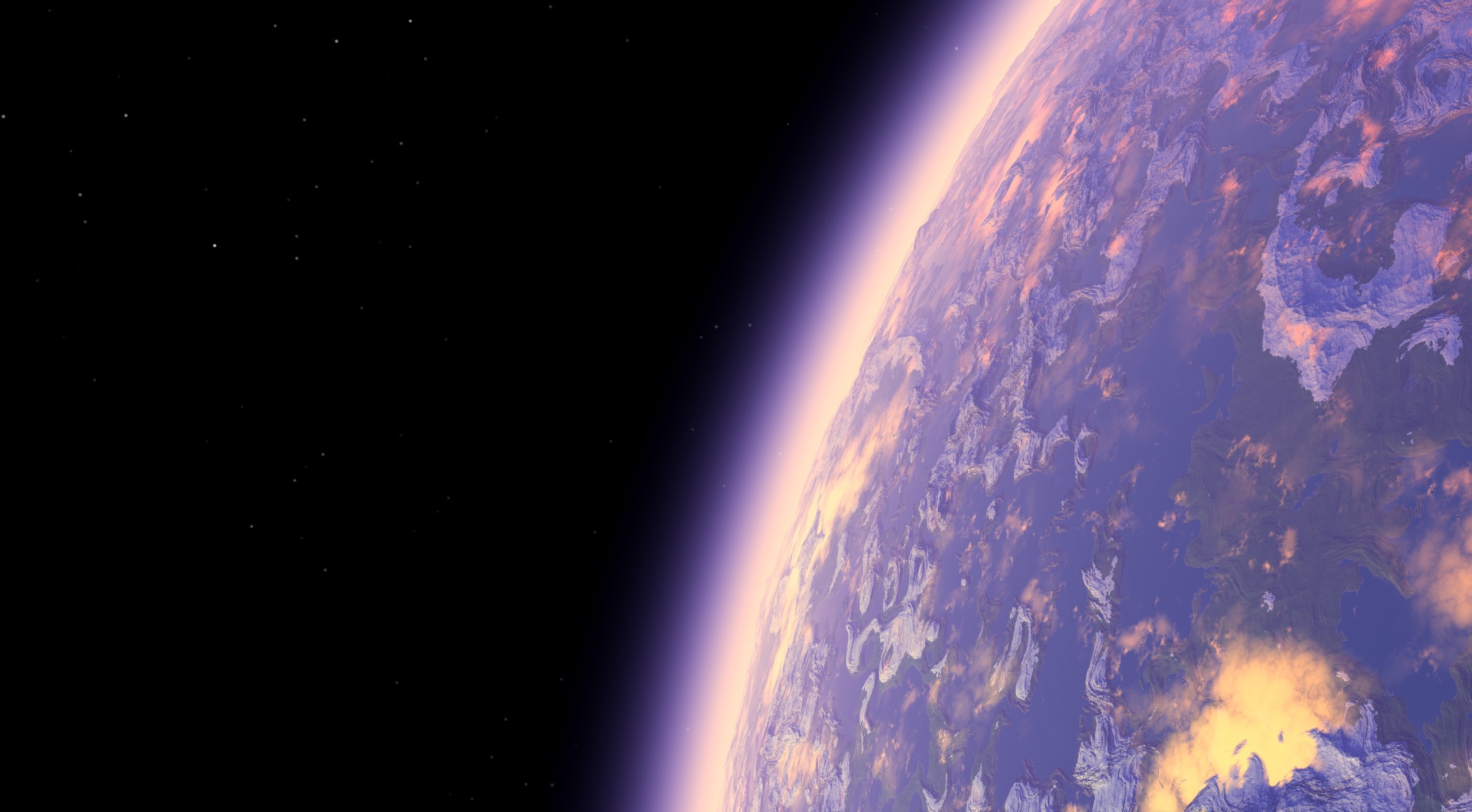 Wallpaper space, stars, planet, the atmosphere, art, render for mobile and desktop, section космос, resolution 2560x1412