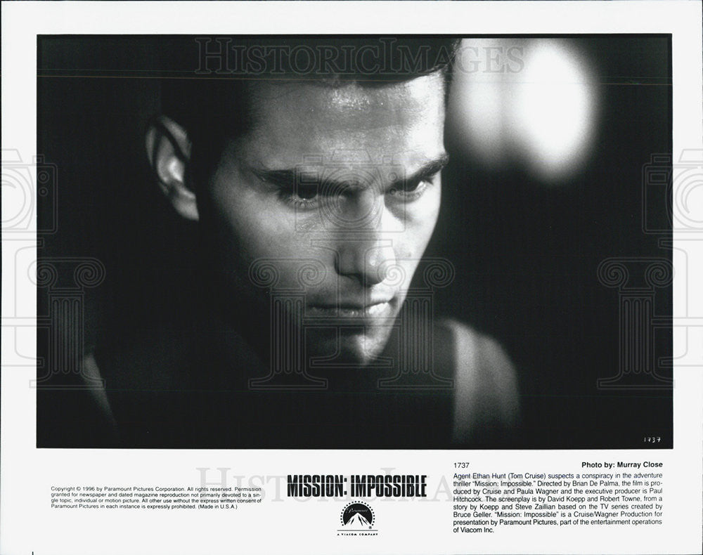 Tom Cruise in Mission: Impossible 1996 vintage promo photo print