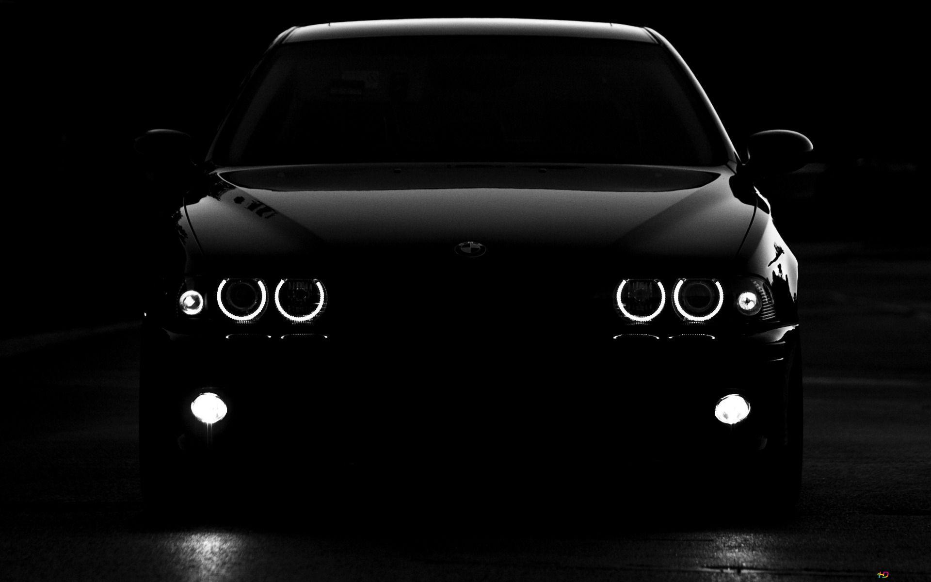 Headlights on black white BMW HD wallpaper download