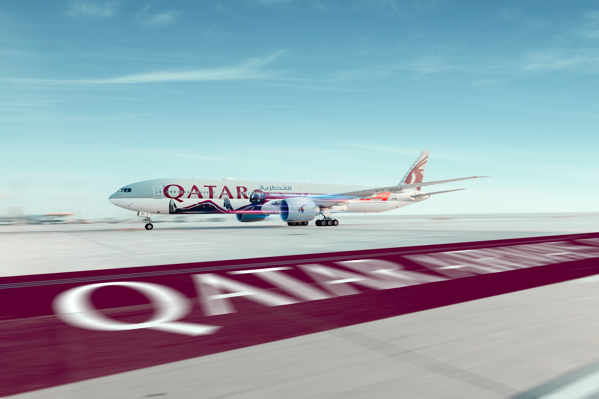 Qatar Airways Unveils Boeing 777 Formula 1 Inspired Livery