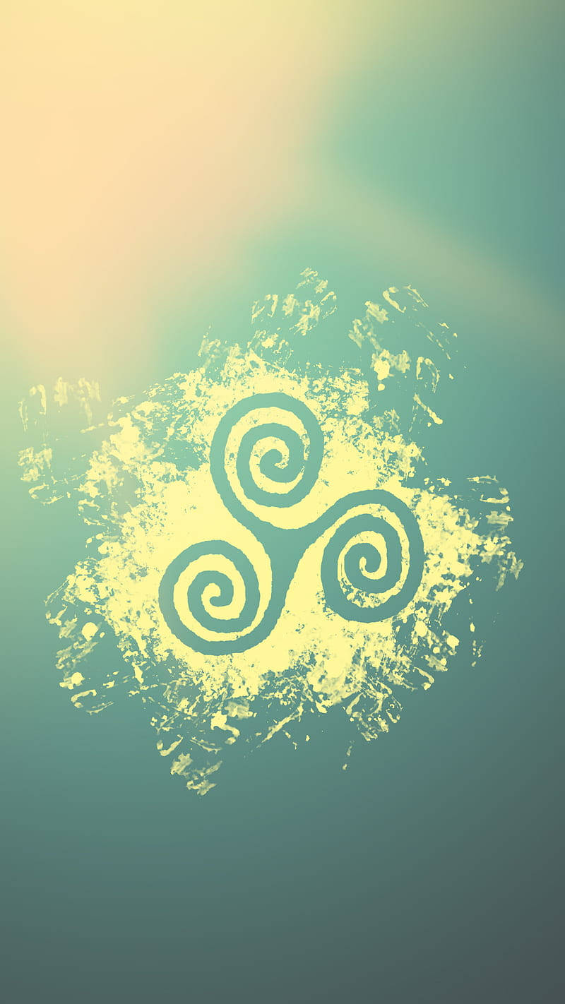 Download Celtic Triskelion Green Yellow Background Wallpaper