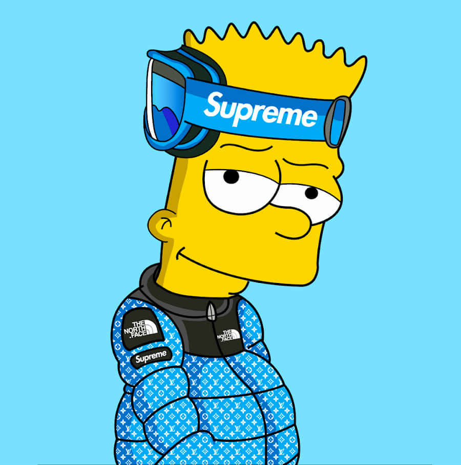 Download Cool Bart Simpson Supreme Glasses Wallpaper