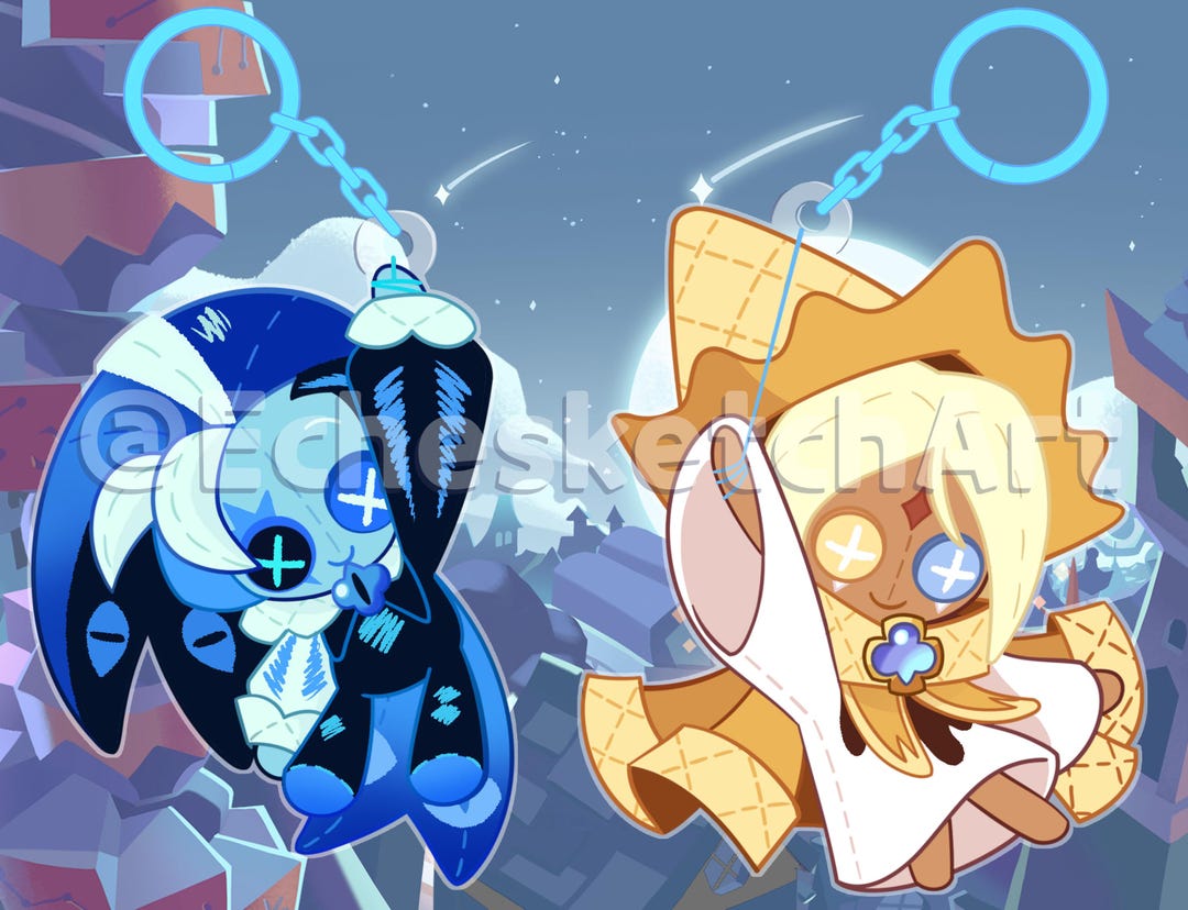 Cookie Run Keychains Milk Cookie and Pure Vanilla Cookie