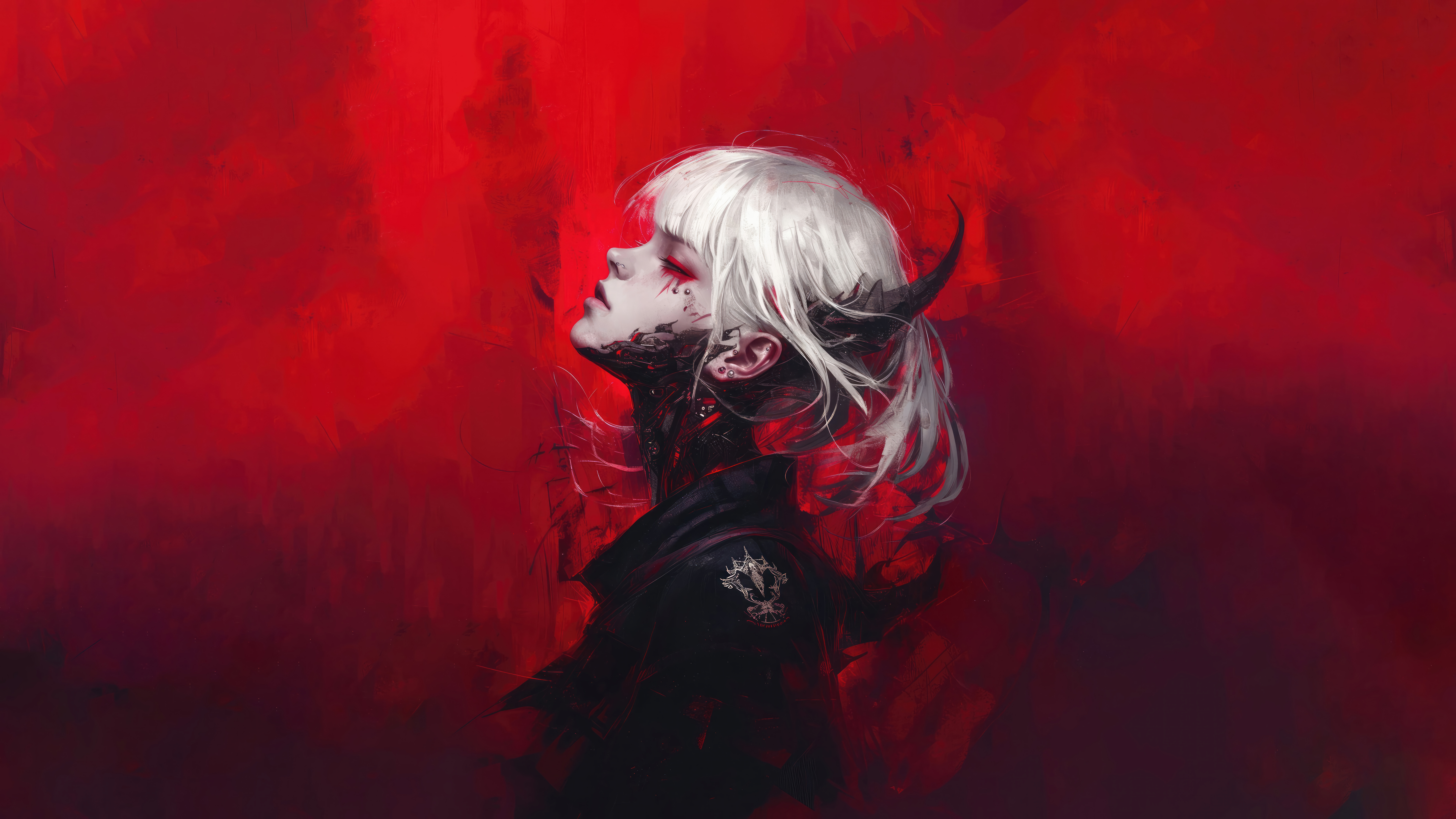 Anime Girl White Hair Cyberpunk Wallpaper 4K 8K HD PC k