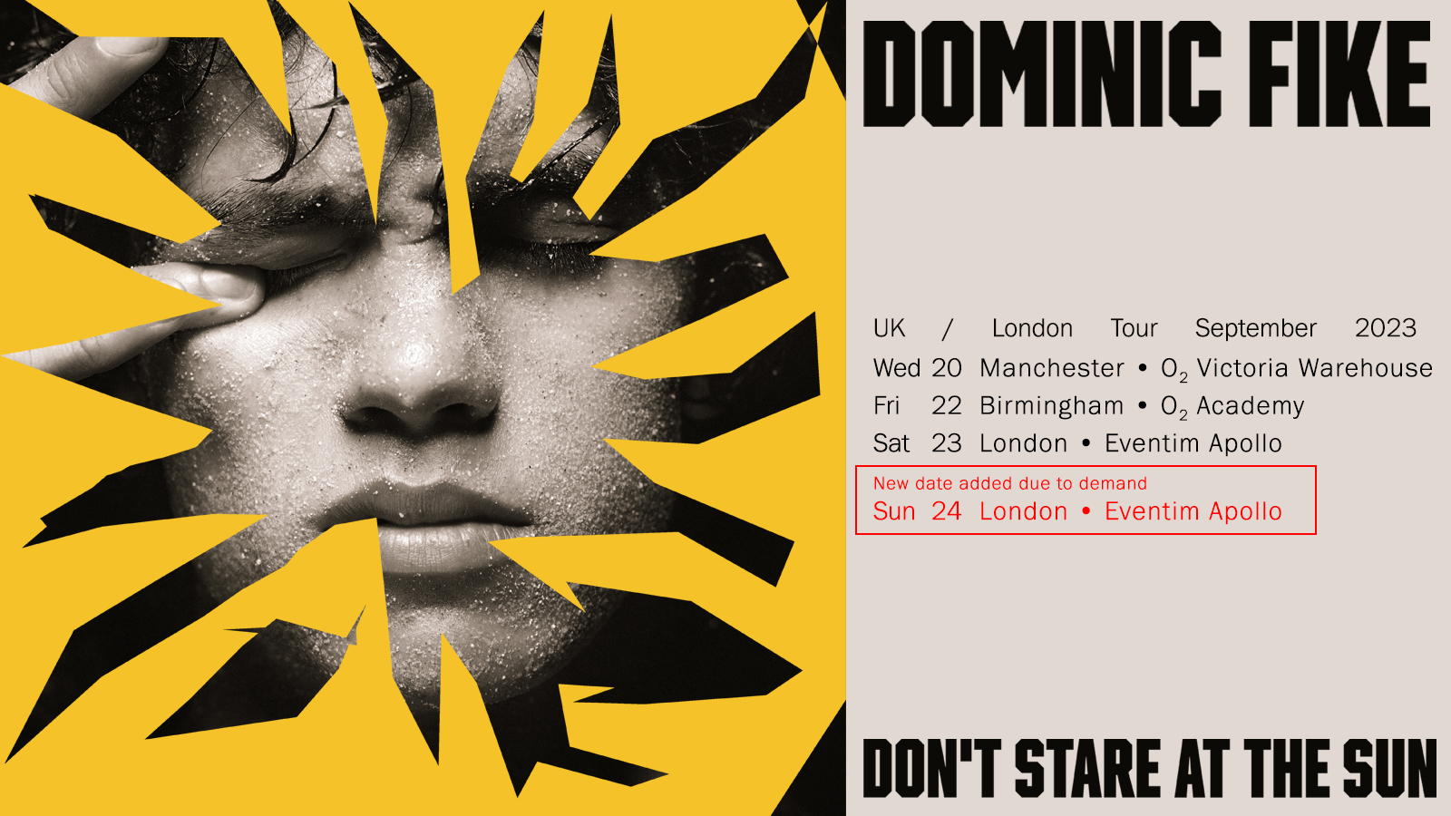 AXS_UK - #AXSALERT Due to overwhelming demand #DominicFike has announced an EXTRA DATE