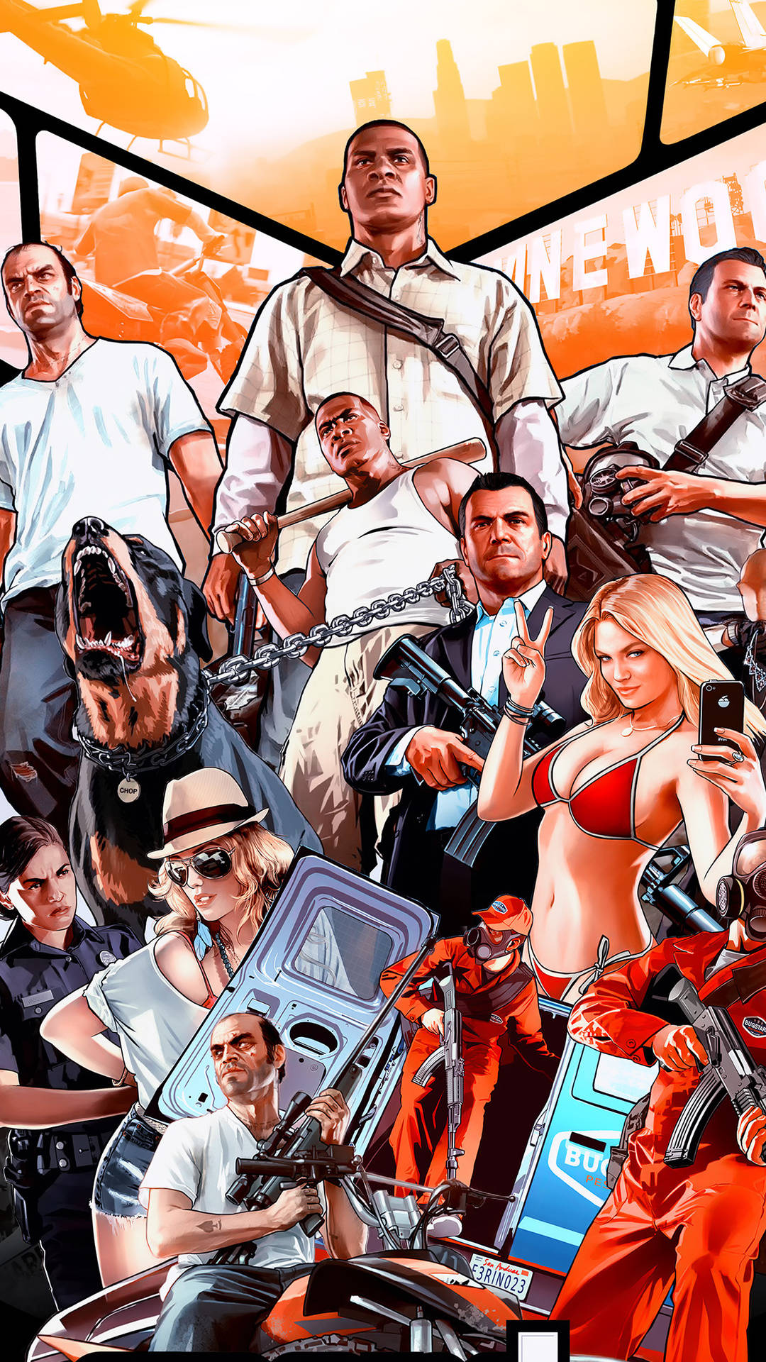 Download Engage In High Octane Action With GTA 5 On IPhone Wallpaper