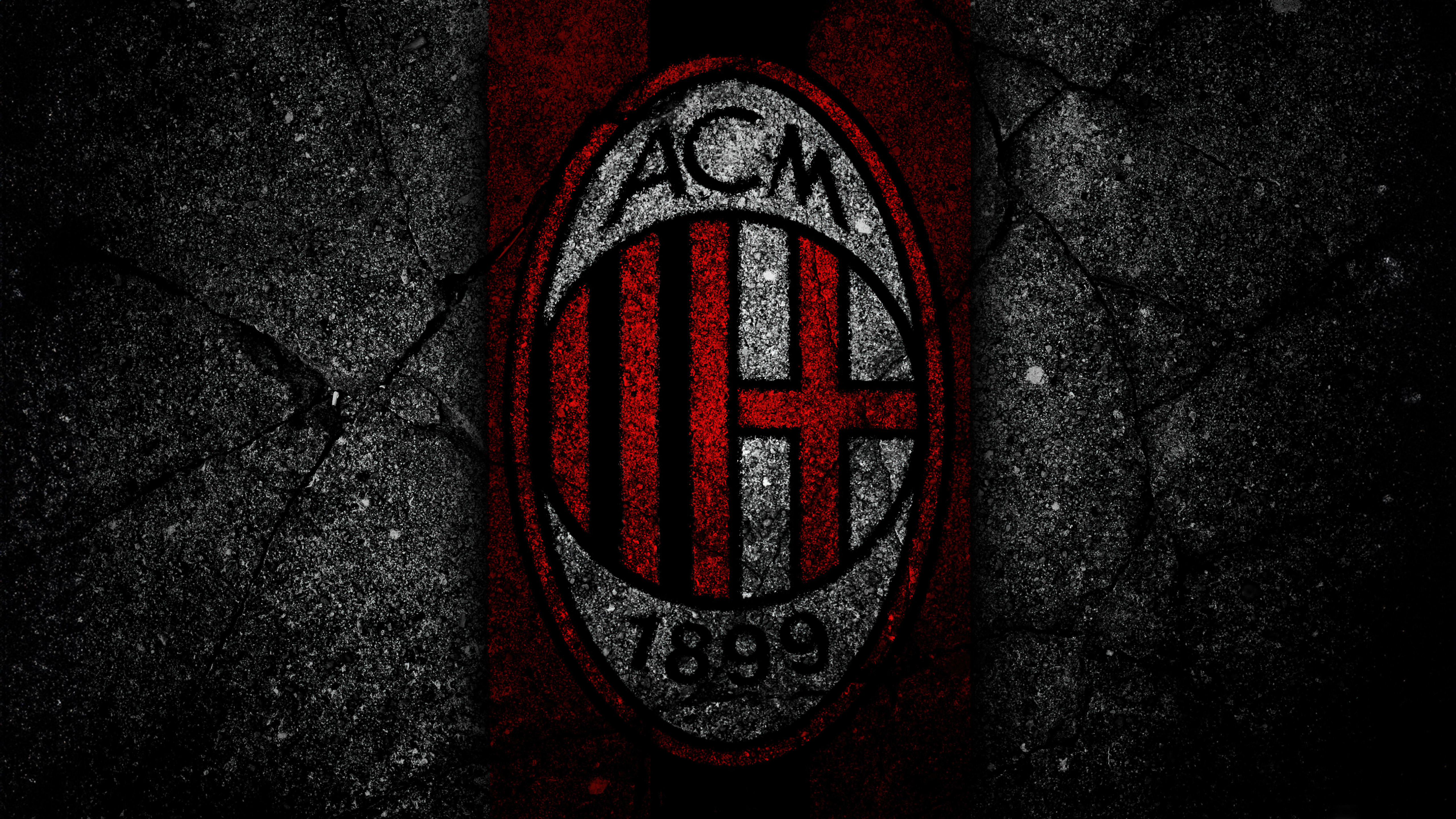 AC Milan Wallpaper 4K, Dark background, 5K