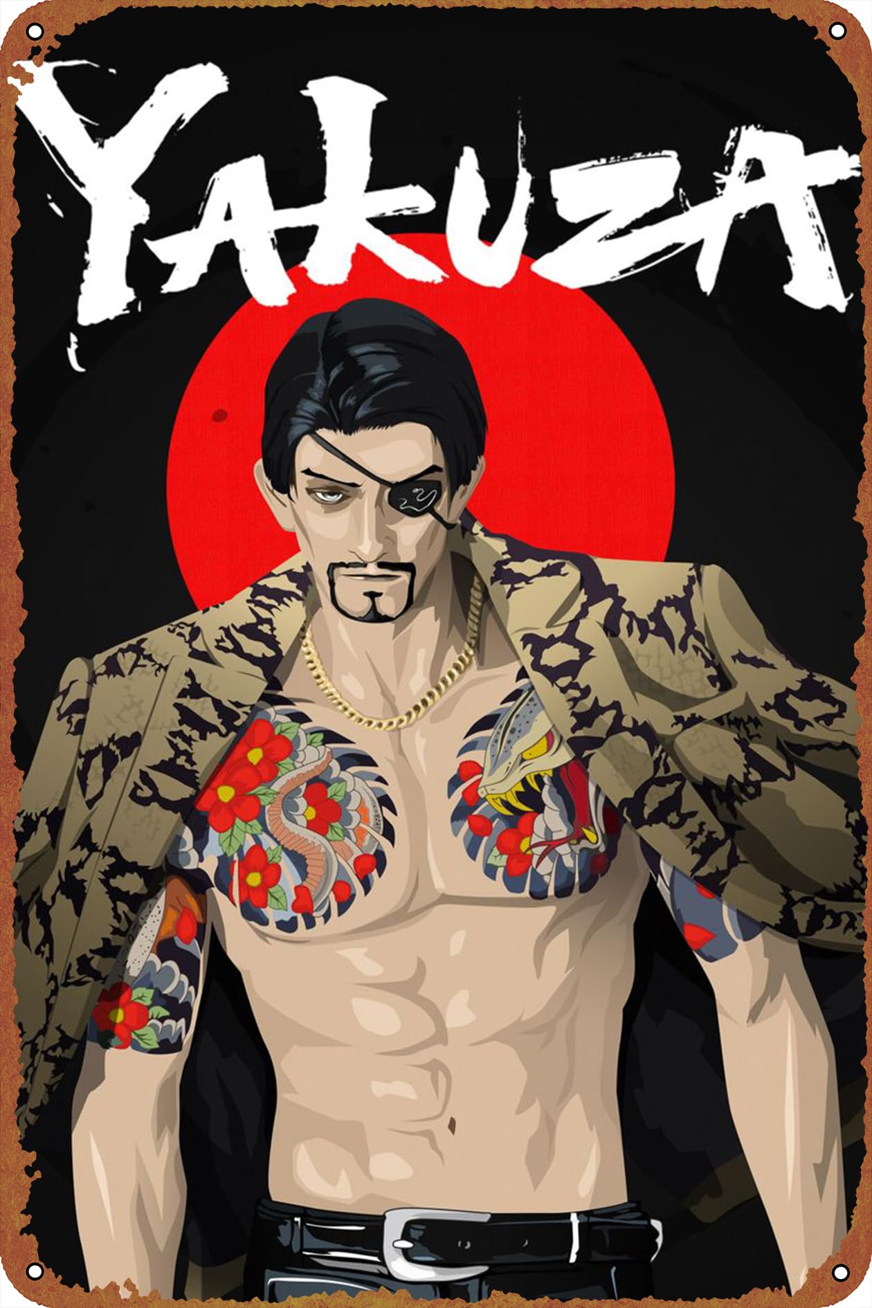Yakuza Game Poster Metal Sign Tin Metal Retro Wall Decor