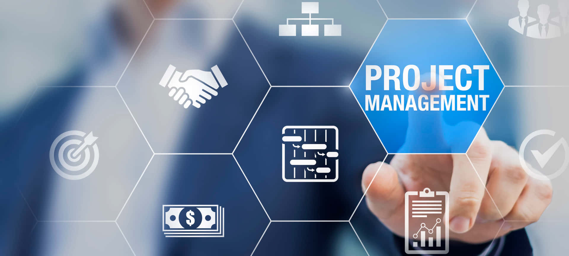 Download Person Pointing At Project Management Wallpaper
