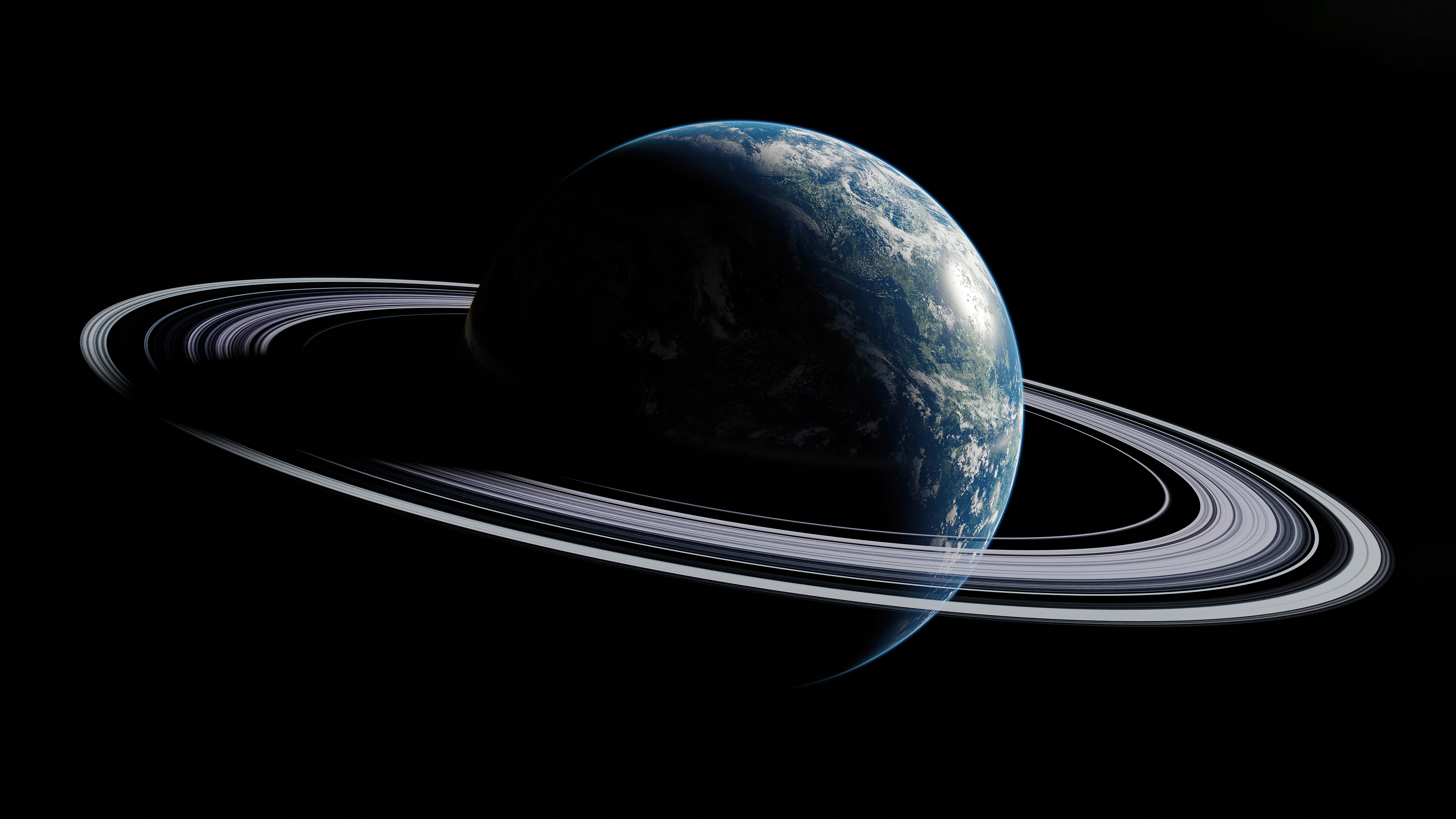 Earth With Saturn Like Rings 5k Laptop Full HD 1080P , HD 4k Wallpaper, Image, Background, Photos and Picture