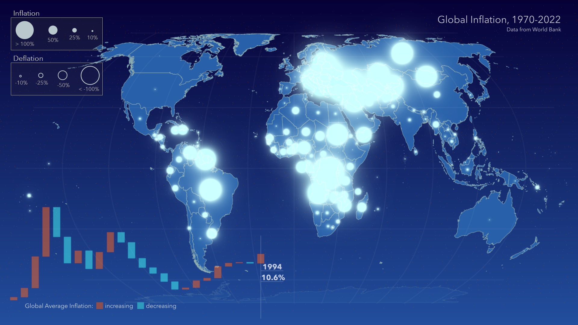 Inflation Map Tracks Global, Country Inflation Rates Since 1970