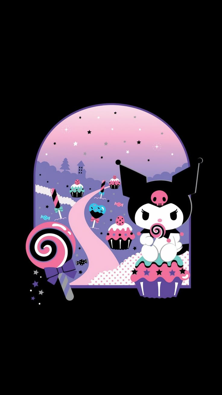 Kuromi BG. Hello kitty iphone wallpaper, Hello kitty wallpaper, Kitty