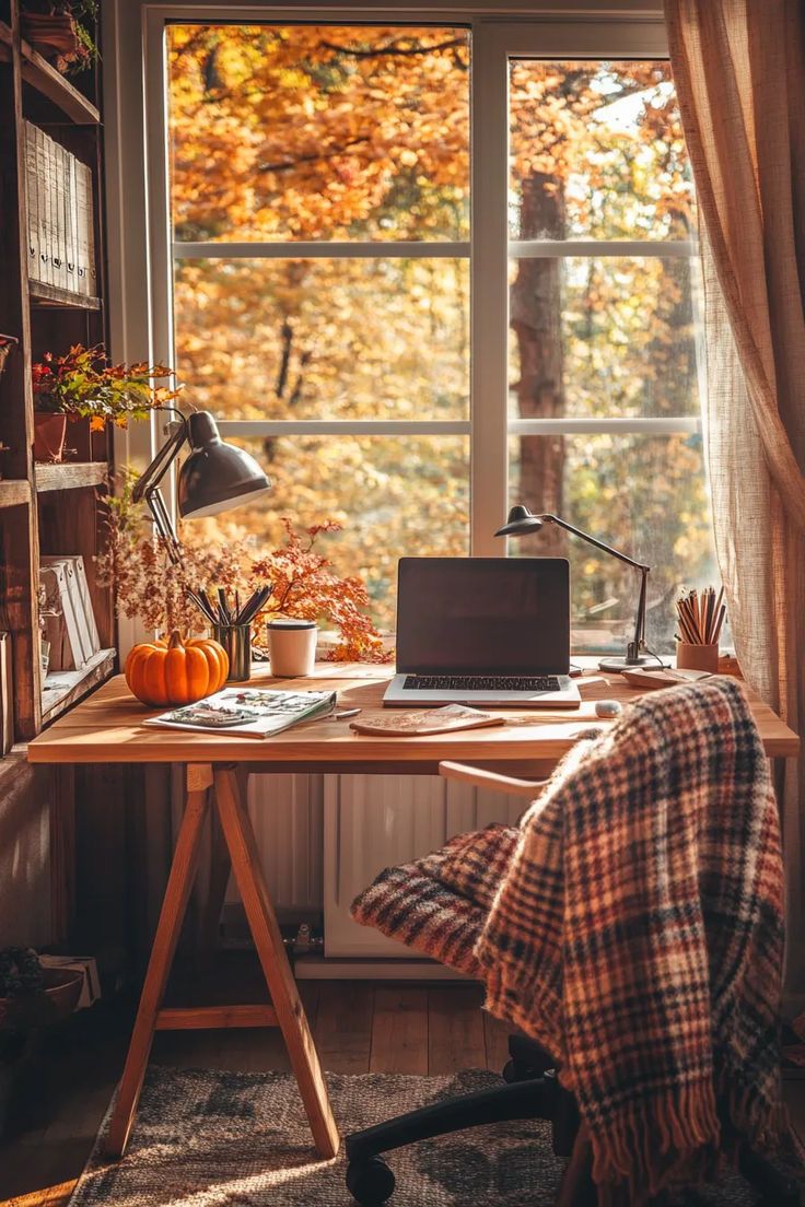 Autumn Home Office Decor: Embracing Rich Colors