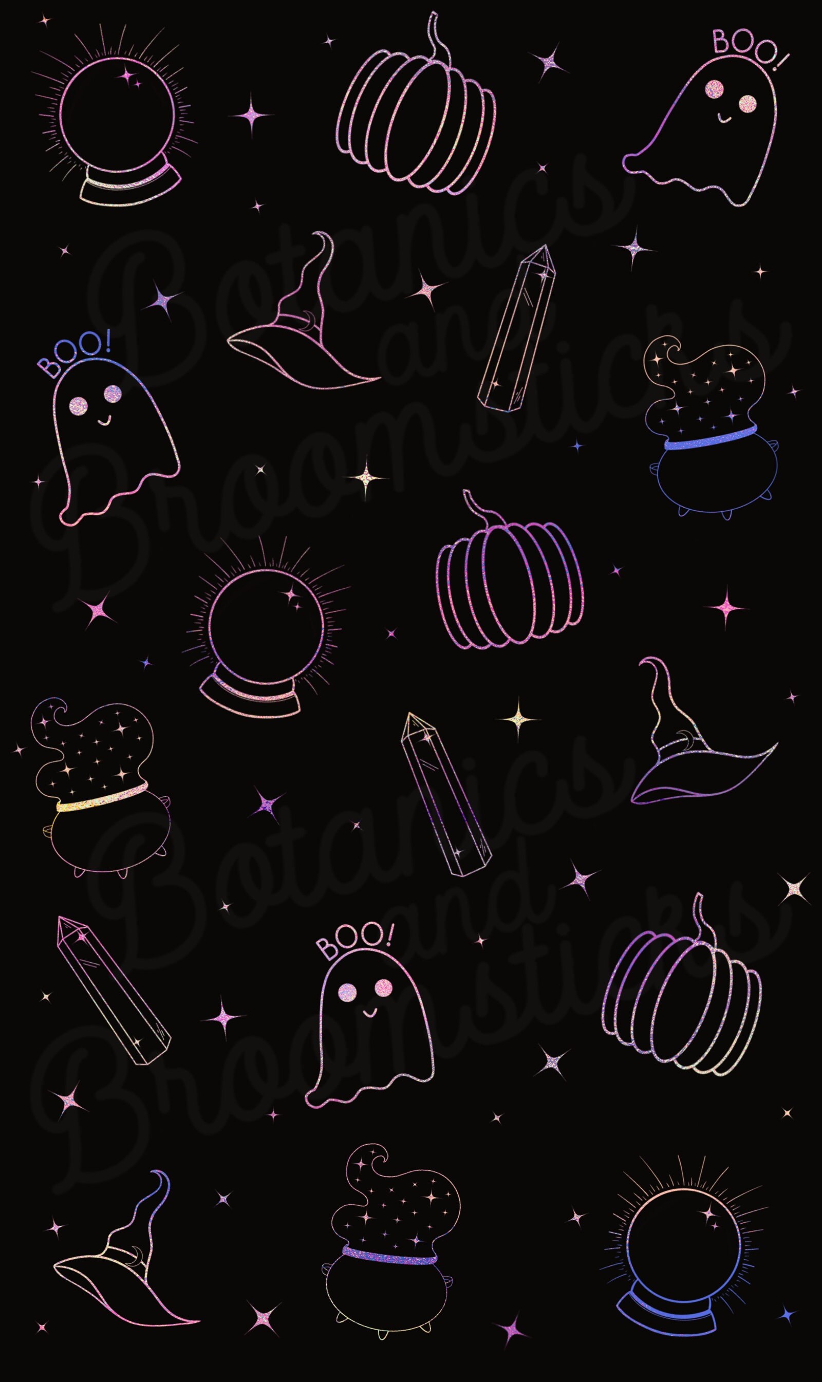 Halloween Phone Background. SET OF 5. Digital Download. Multicoloured. Spooky Screensaver