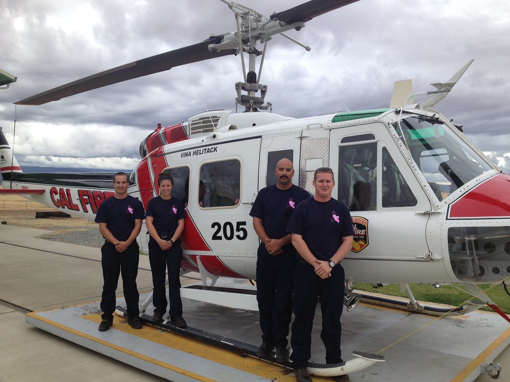 Vina Helitack Crew Cares Enough to Wear Pink. Wearing the