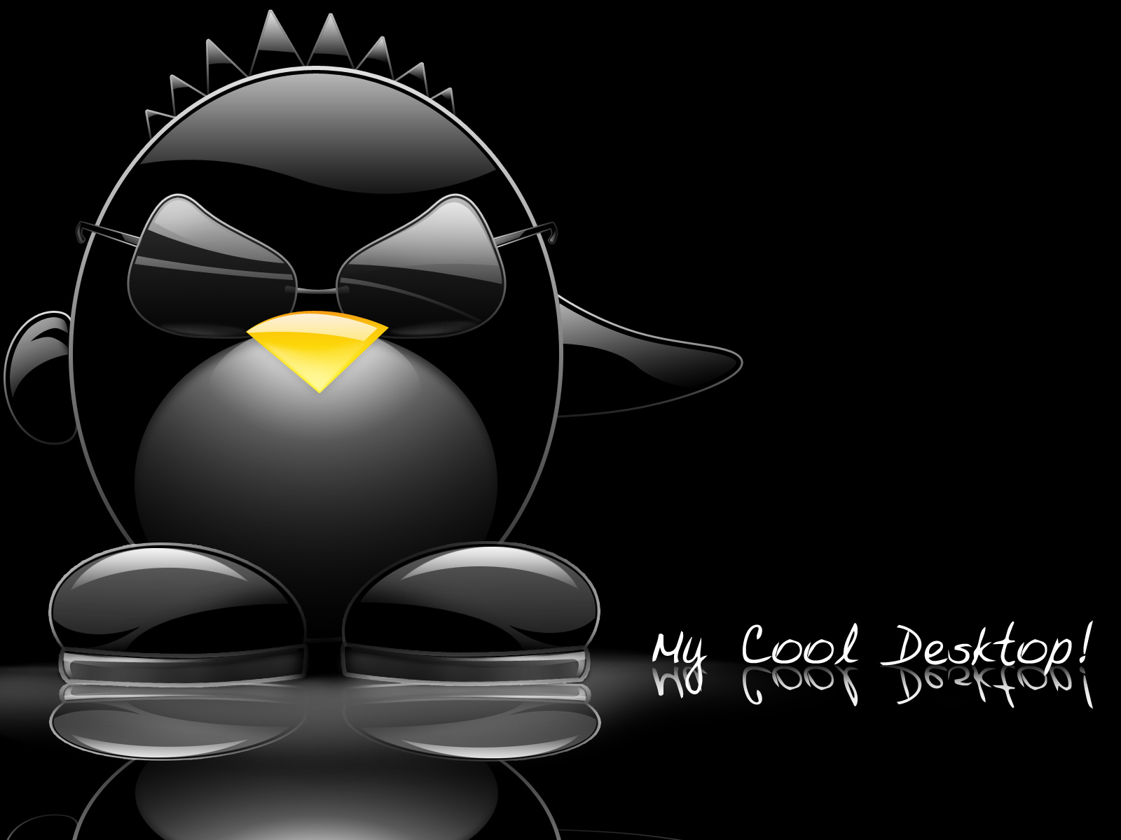 Download Computer Black Linux Penguin Misc Statement Wallpaper