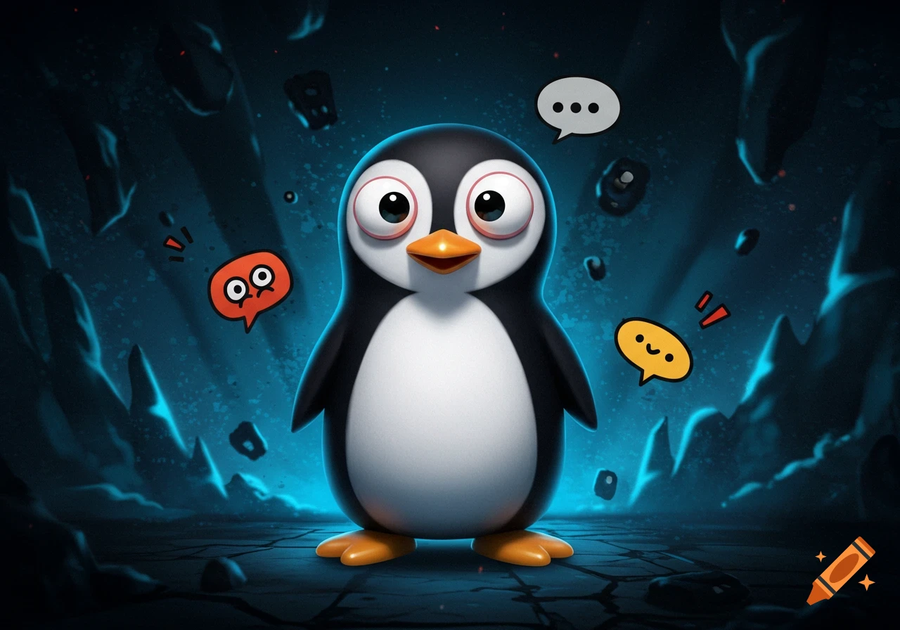 Cartoon penguin character on Craiyon