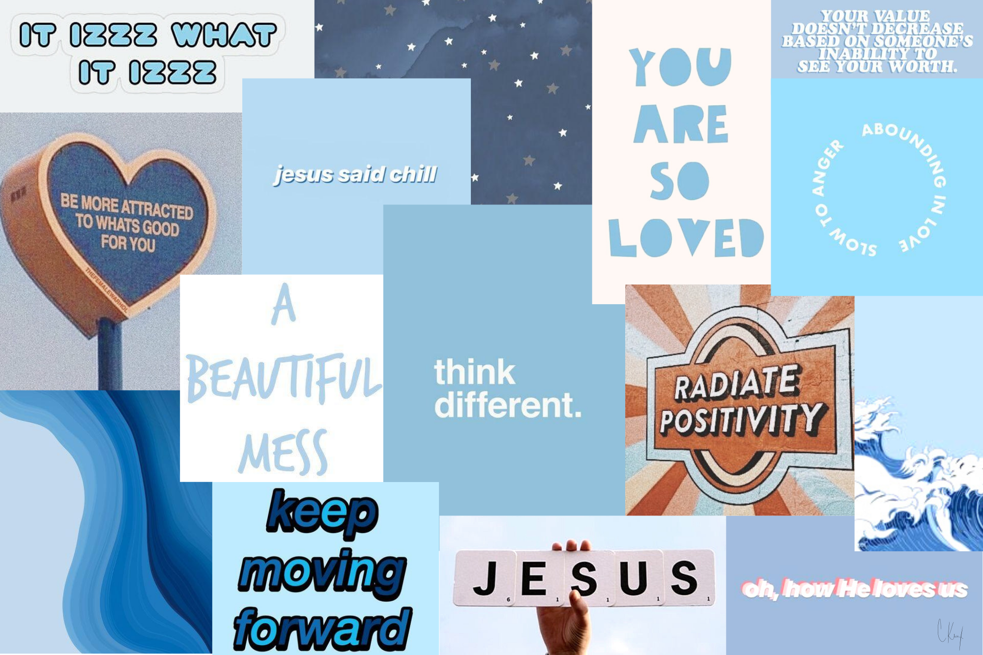 Blue MacBook Background with Positive Jesus Quotes