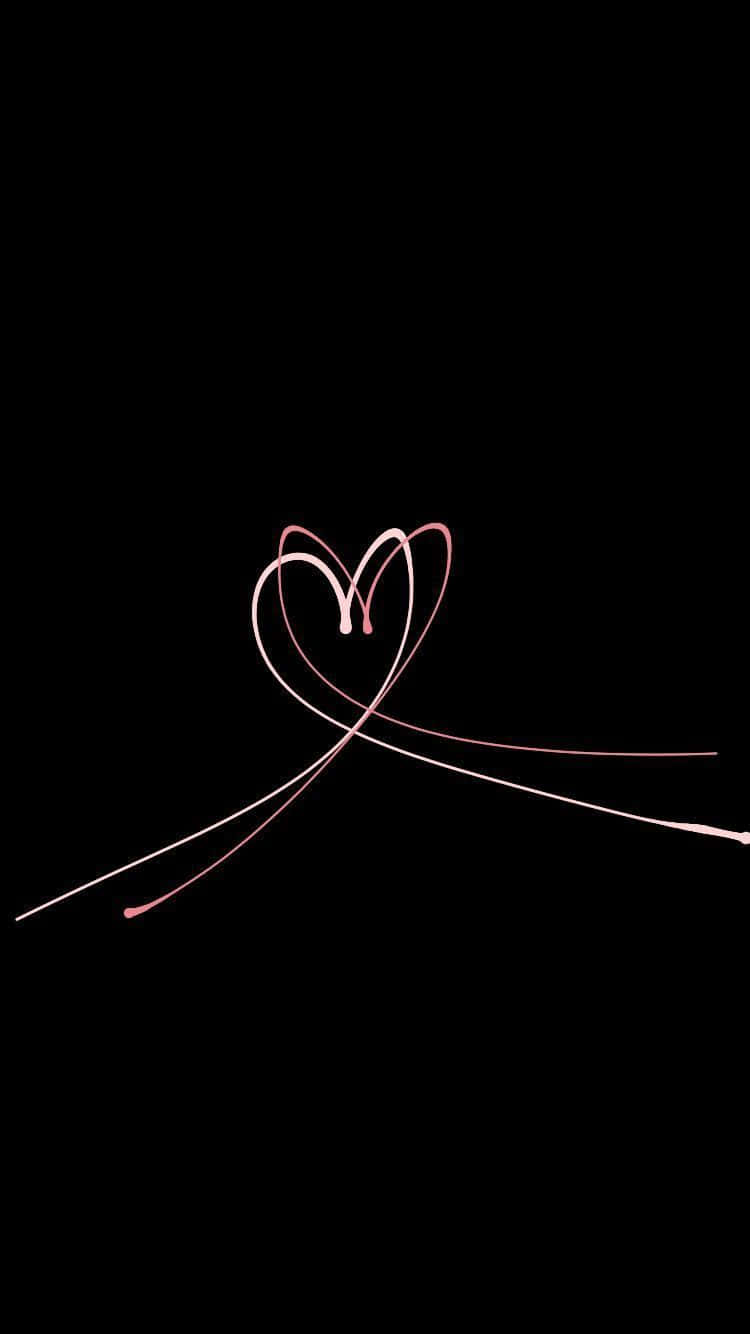 Download A Heart Drawn On A Black Background