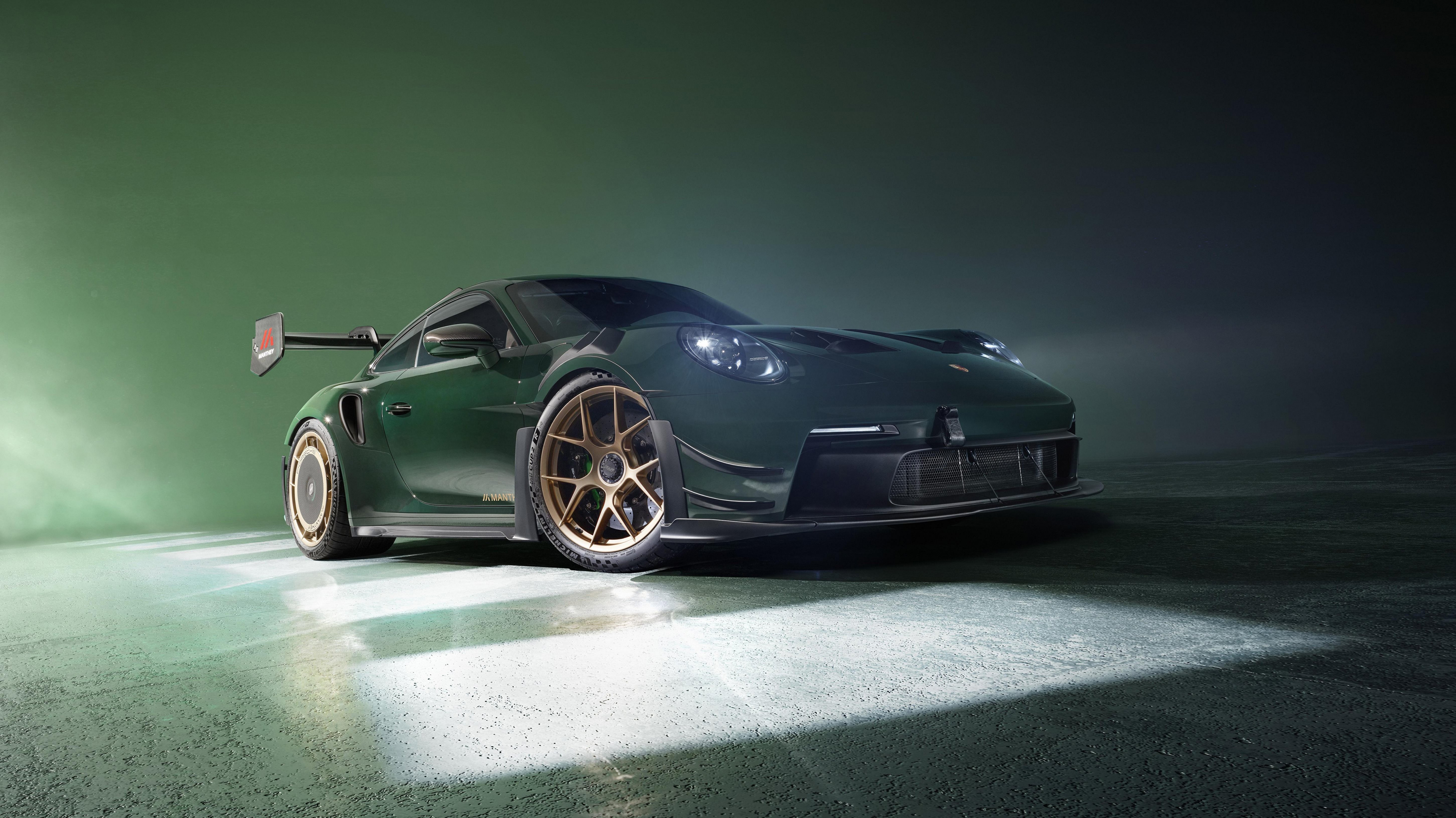 Porsche 911 GT3 RS Wallpaper 4K, Manthey Kit, 5K, Green aesthetic