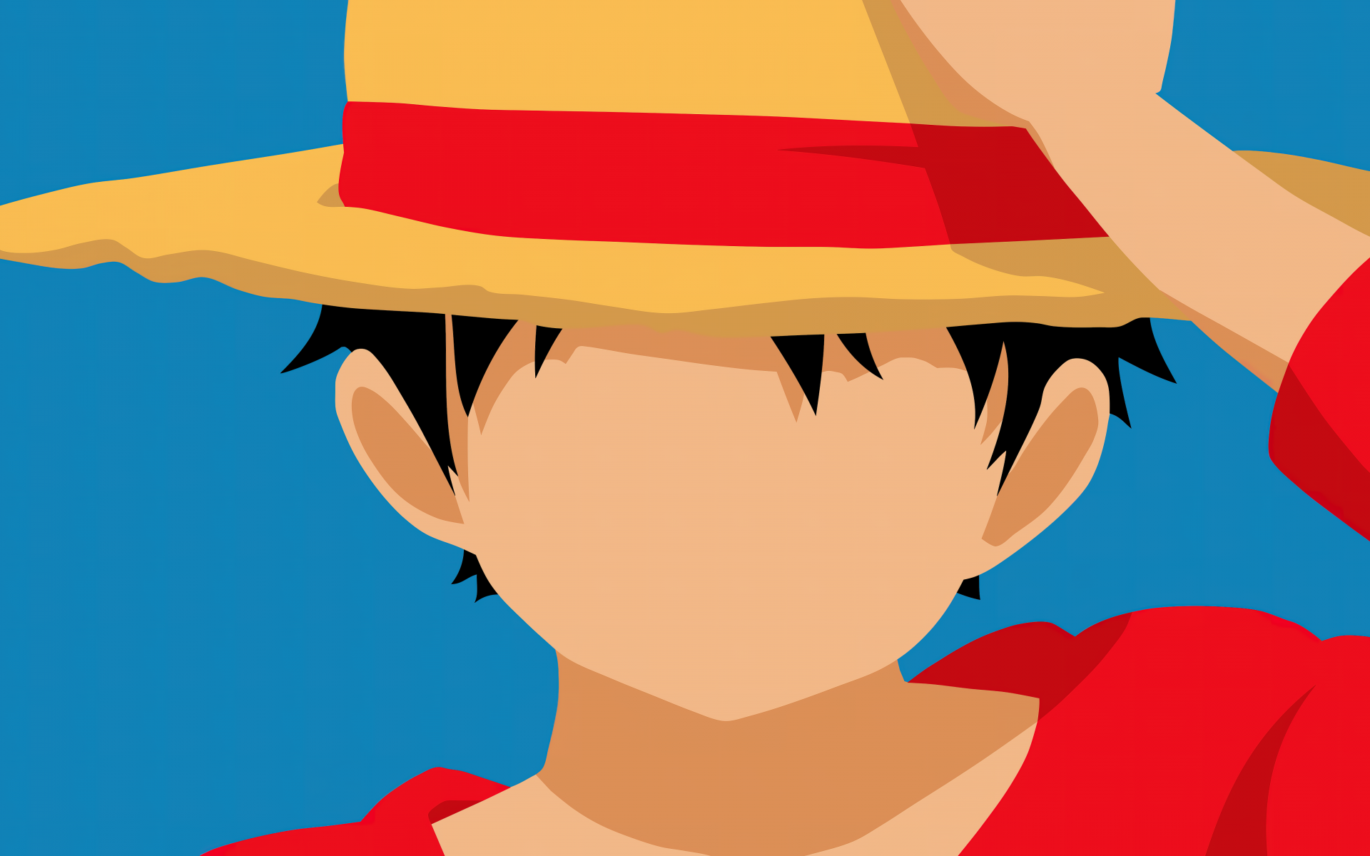 Monkey D. Luffy Wallpaper 4K, Faceless, One Piece, Minimal art