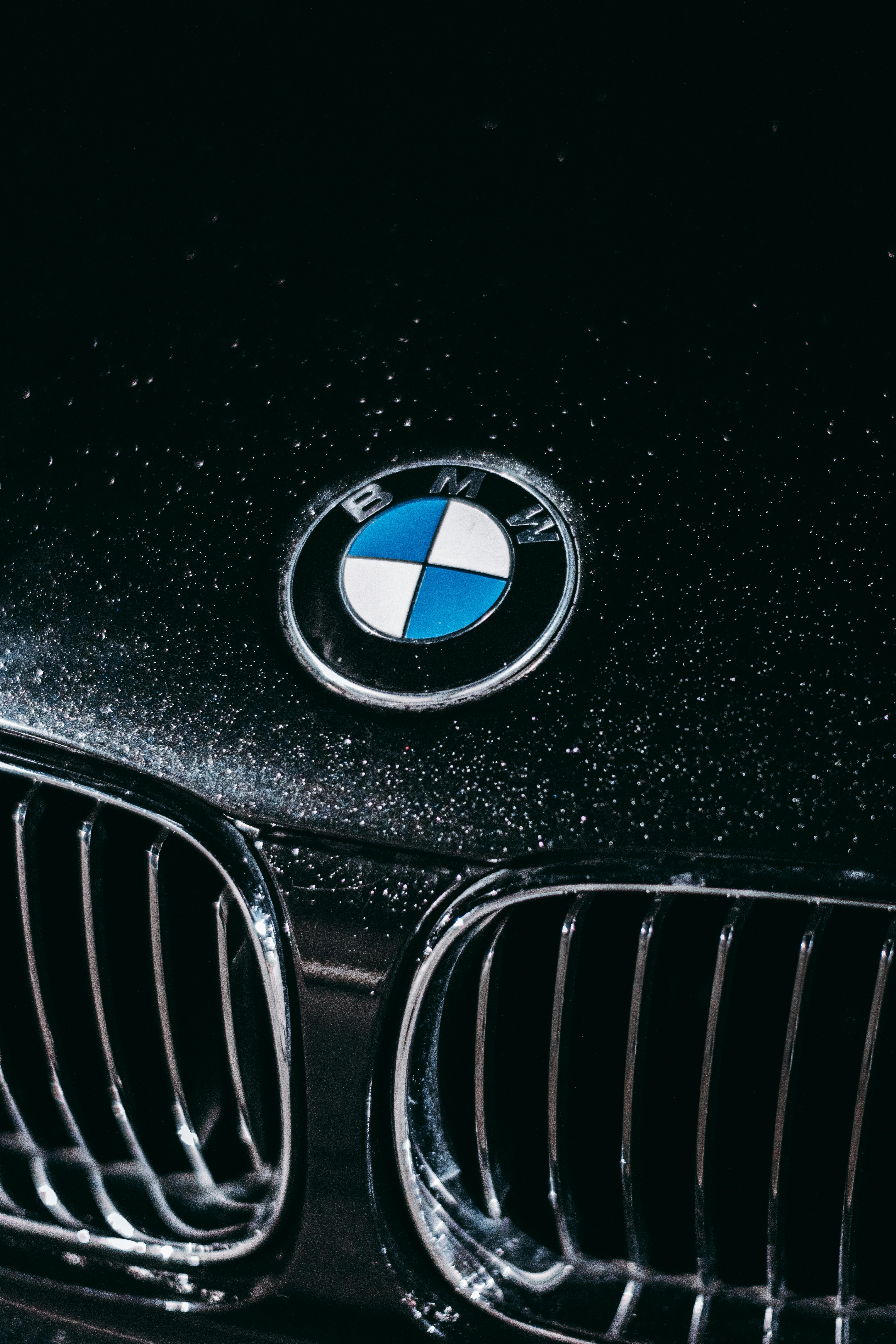 BMW Car Logo on Black Car · Free