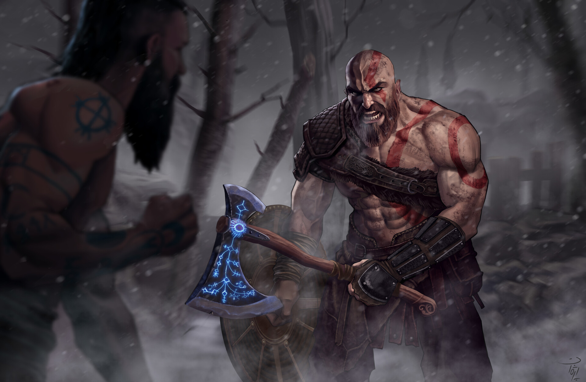 peyman&pejman jafartash vs Baldur (fanart)