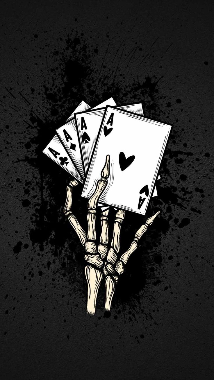 Poker Cards Skull iPhone Wallpaper