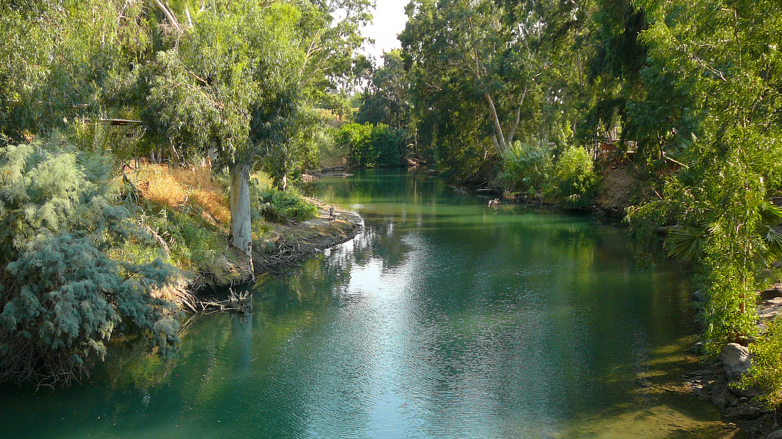 Jordan River. The River Jordan at the point where it is bel