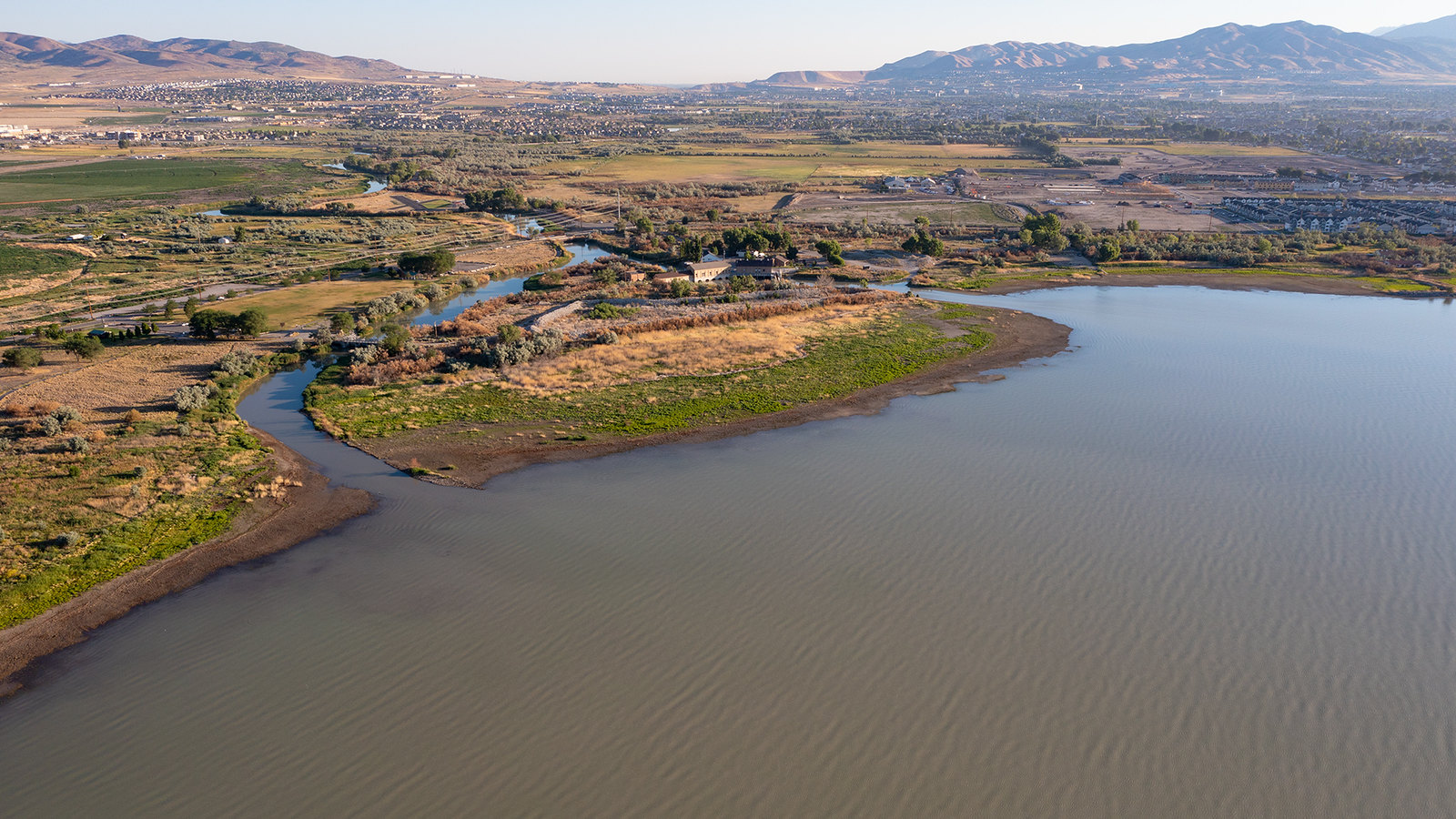 Beginning of the Jordan River, at Utah Lake. The Jordan