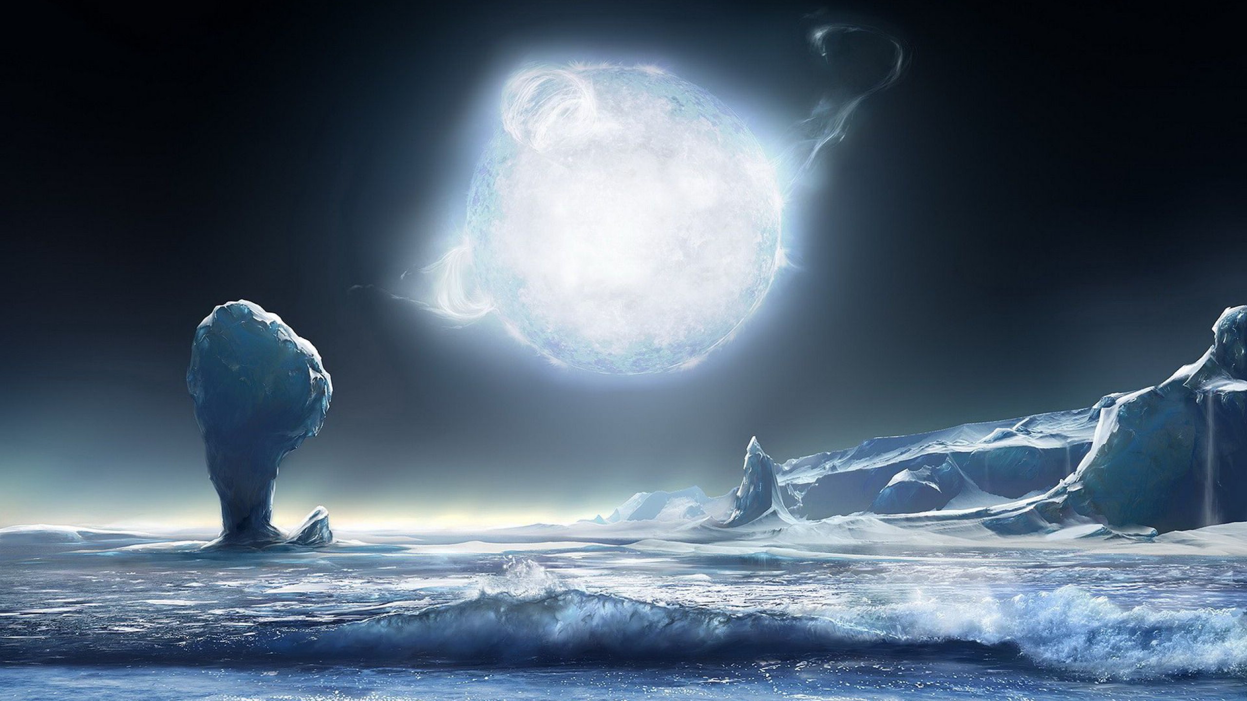 Frozen Space Landscape HD Wallpaper
