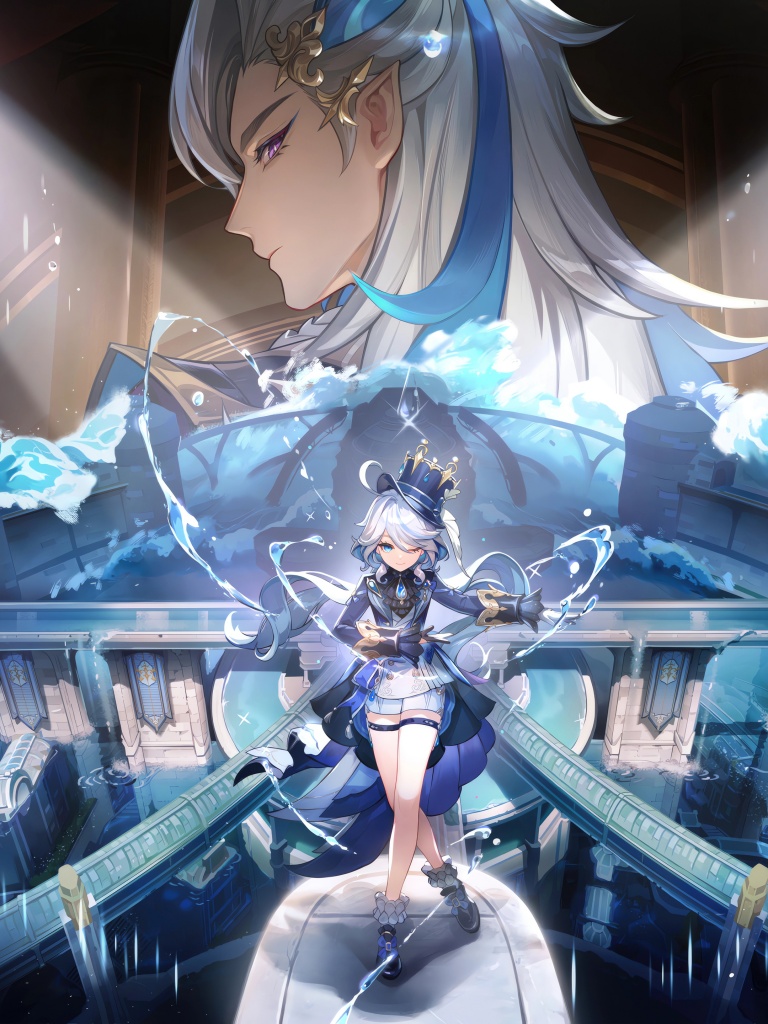 Furina Wallpaper 4K, Neuvillette, Genshin Impact, 5K